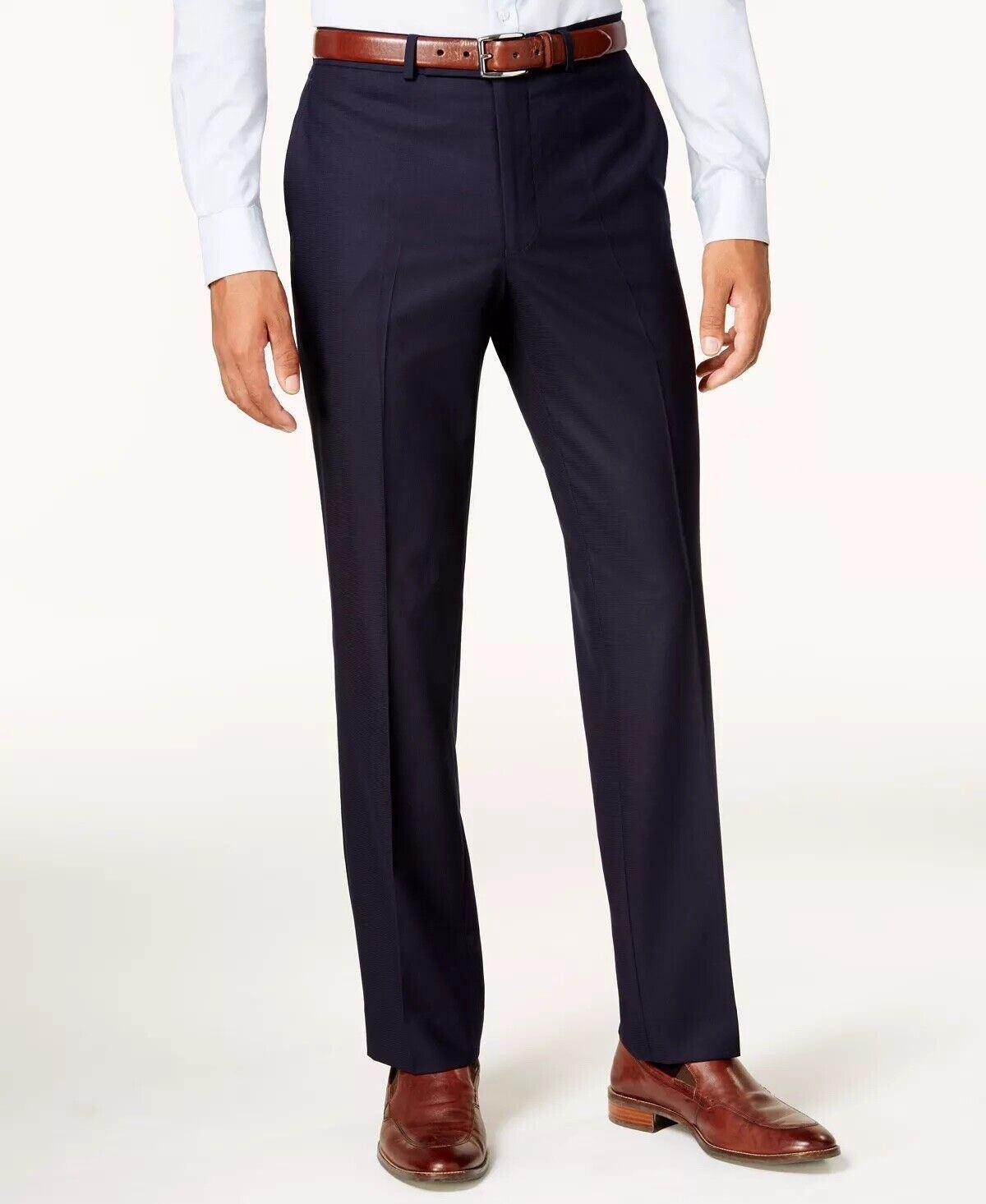 Kenneth Cole Mens Slim Fit Dress Pants 29 X  32  Navy Blue 29354419-419