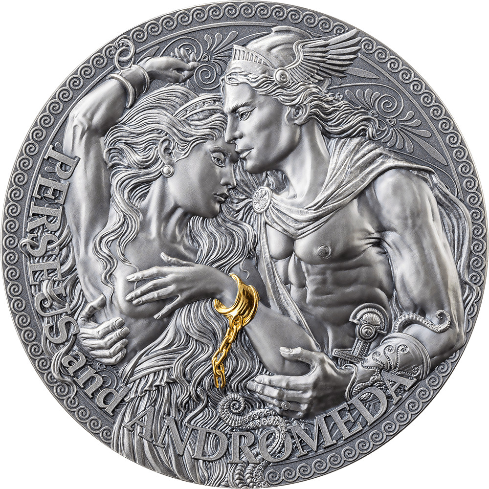 Perseus and Andromeda The Great Greek Mythology 2 oz Silver Coin Cameroon 2023