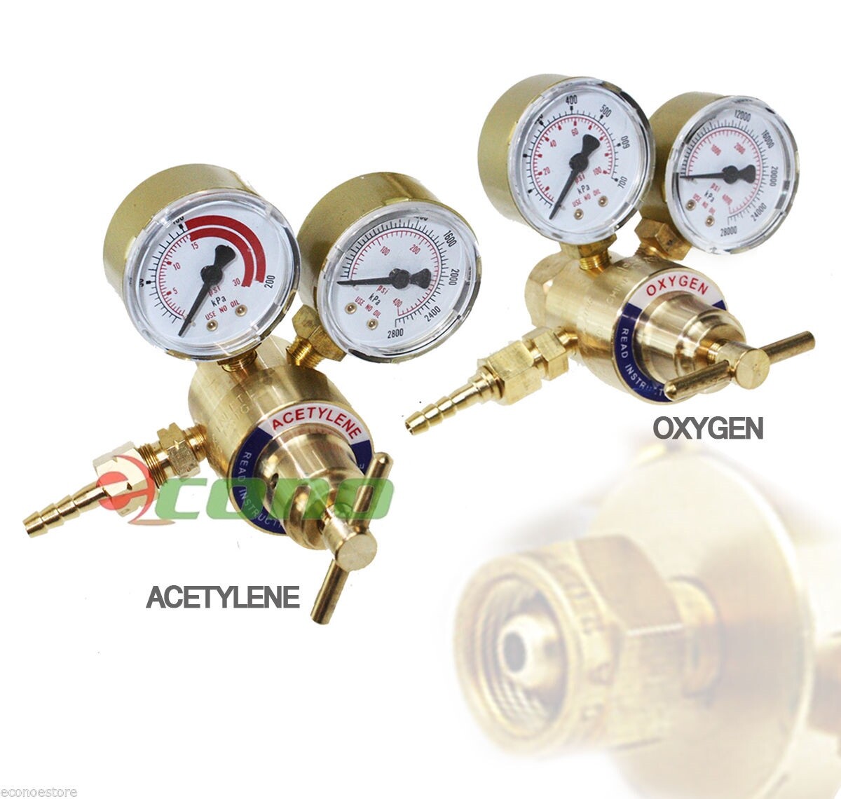 Solid Brass Oxygen & Acetylene Regulator Gauge Fit Victor Type Gas Welding Torch