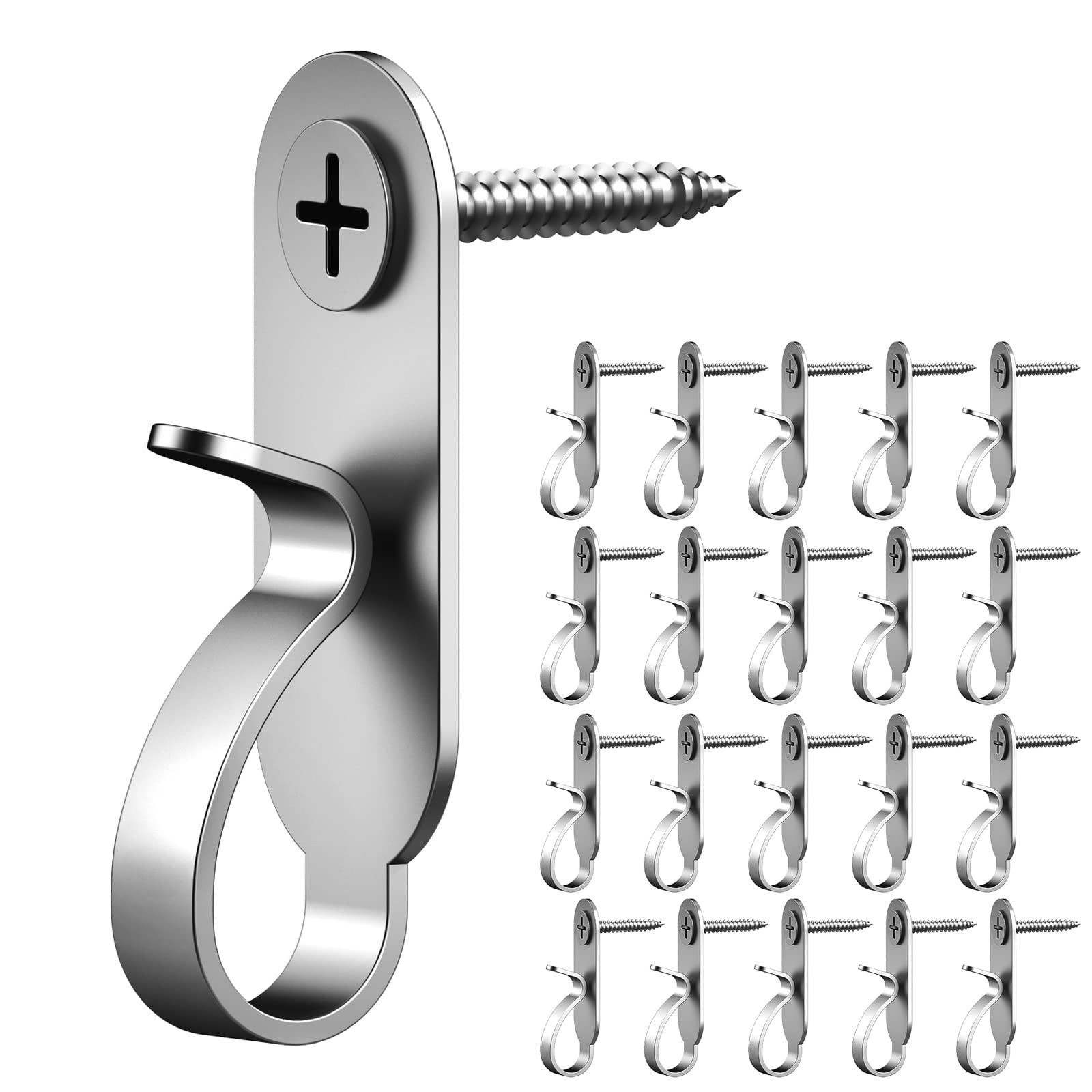 20 Packs String Lights Hanger Hooks Stainless Steel Lights Clips