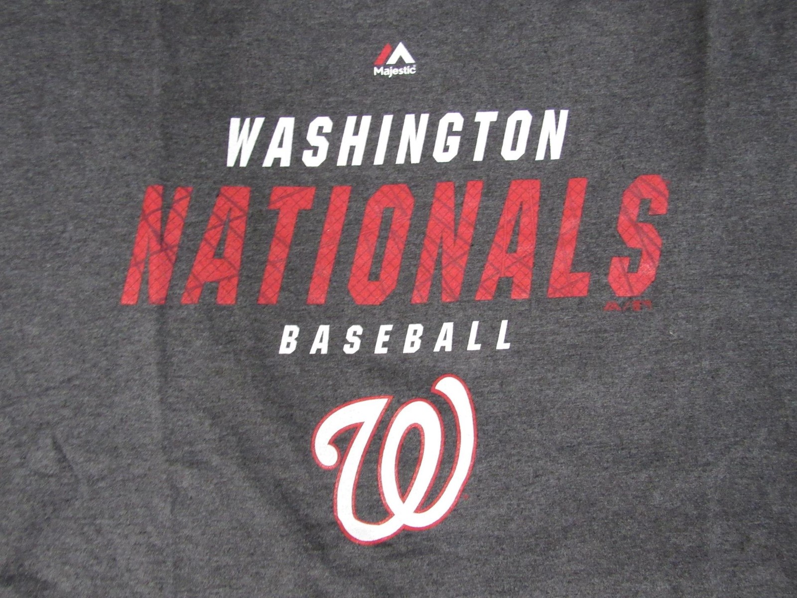 Washington Nationals Mens Big & Tall Sizes XL-2XL-3XL-4XL Majestic Gray Shirt