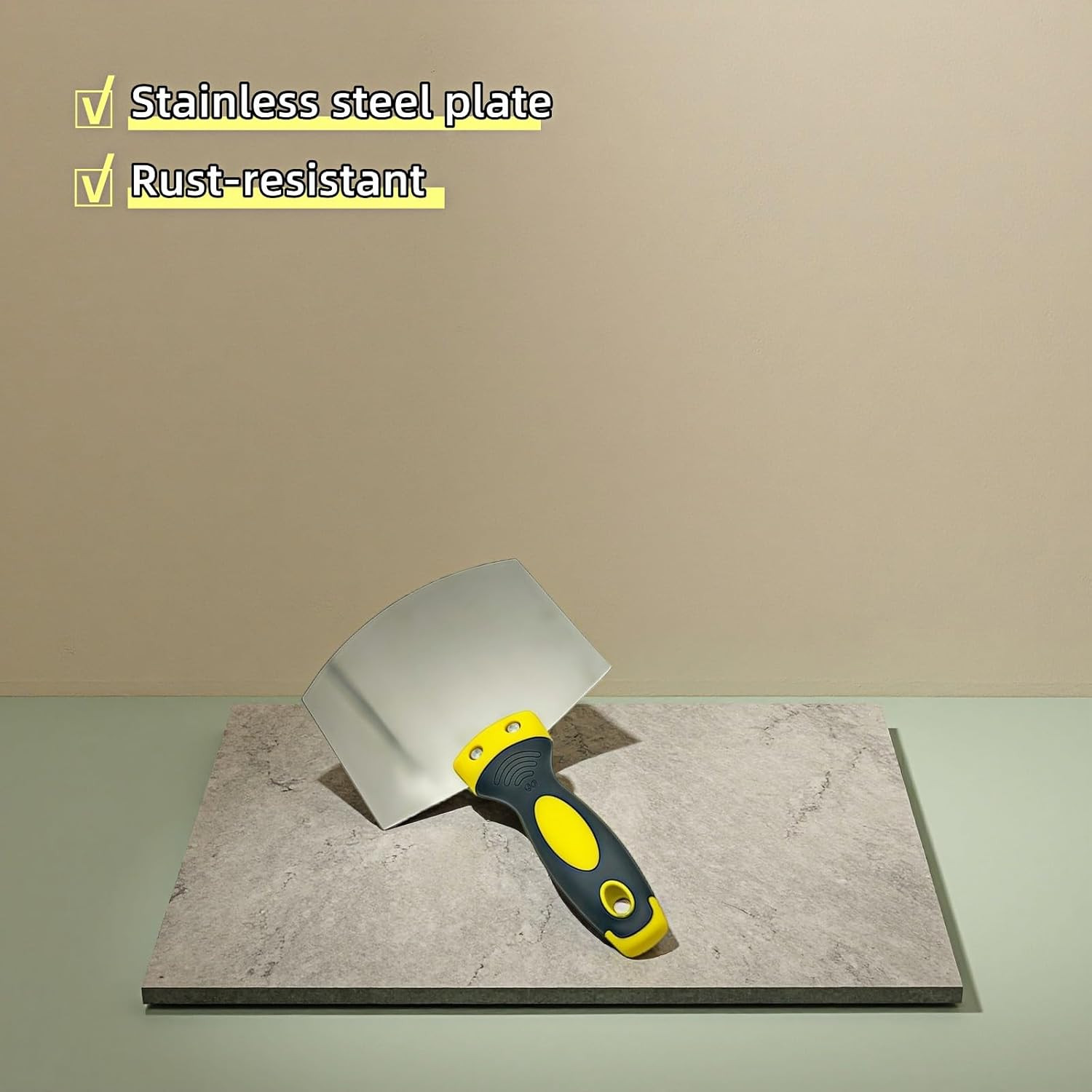 Professional Curved Plastering Trowel,Stainless Steel Arc Drywall Spatula: Effic