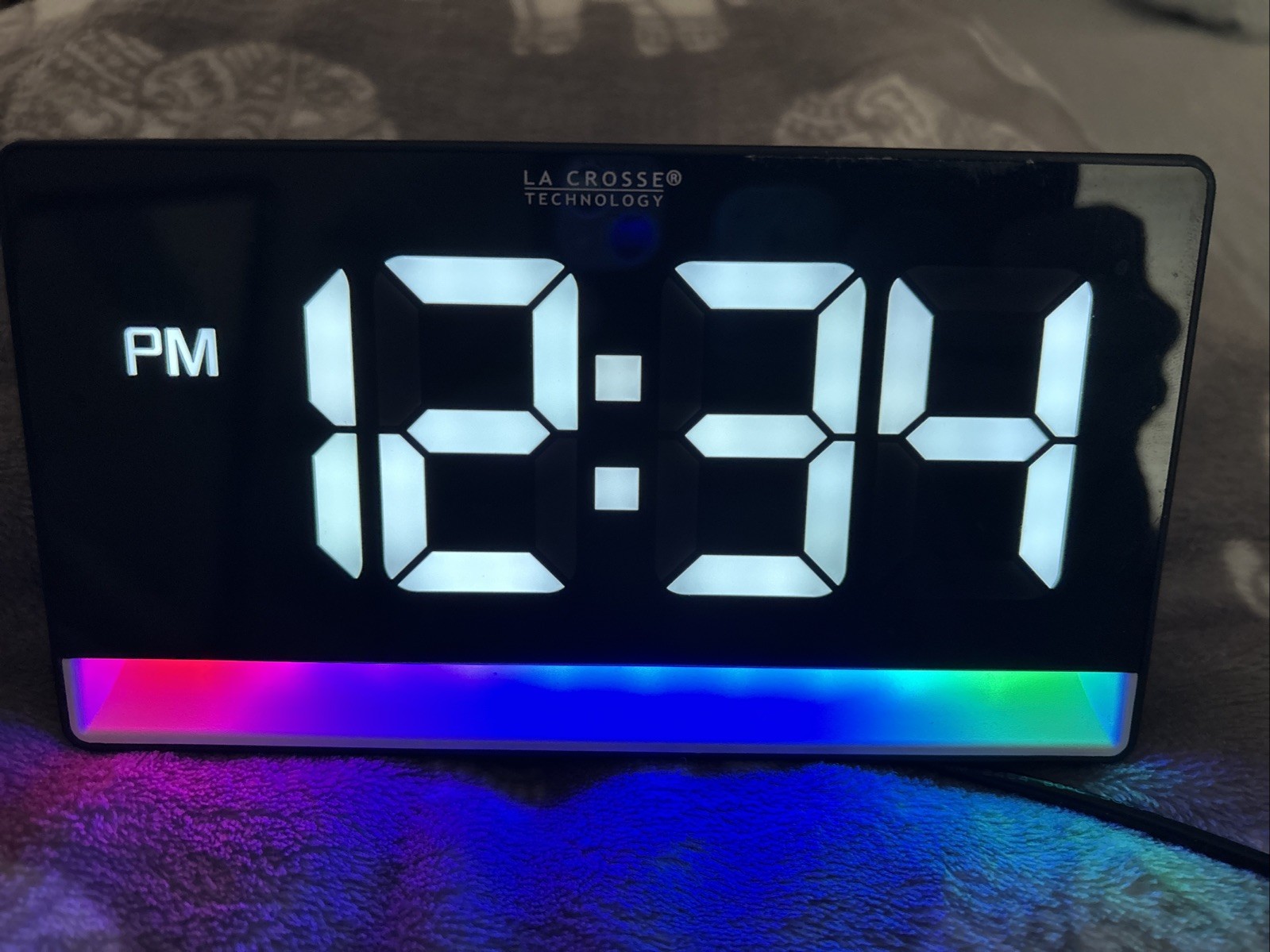 La Crosse Technology W72869 Digital Alarm Clock Color Changing  USB Adapter