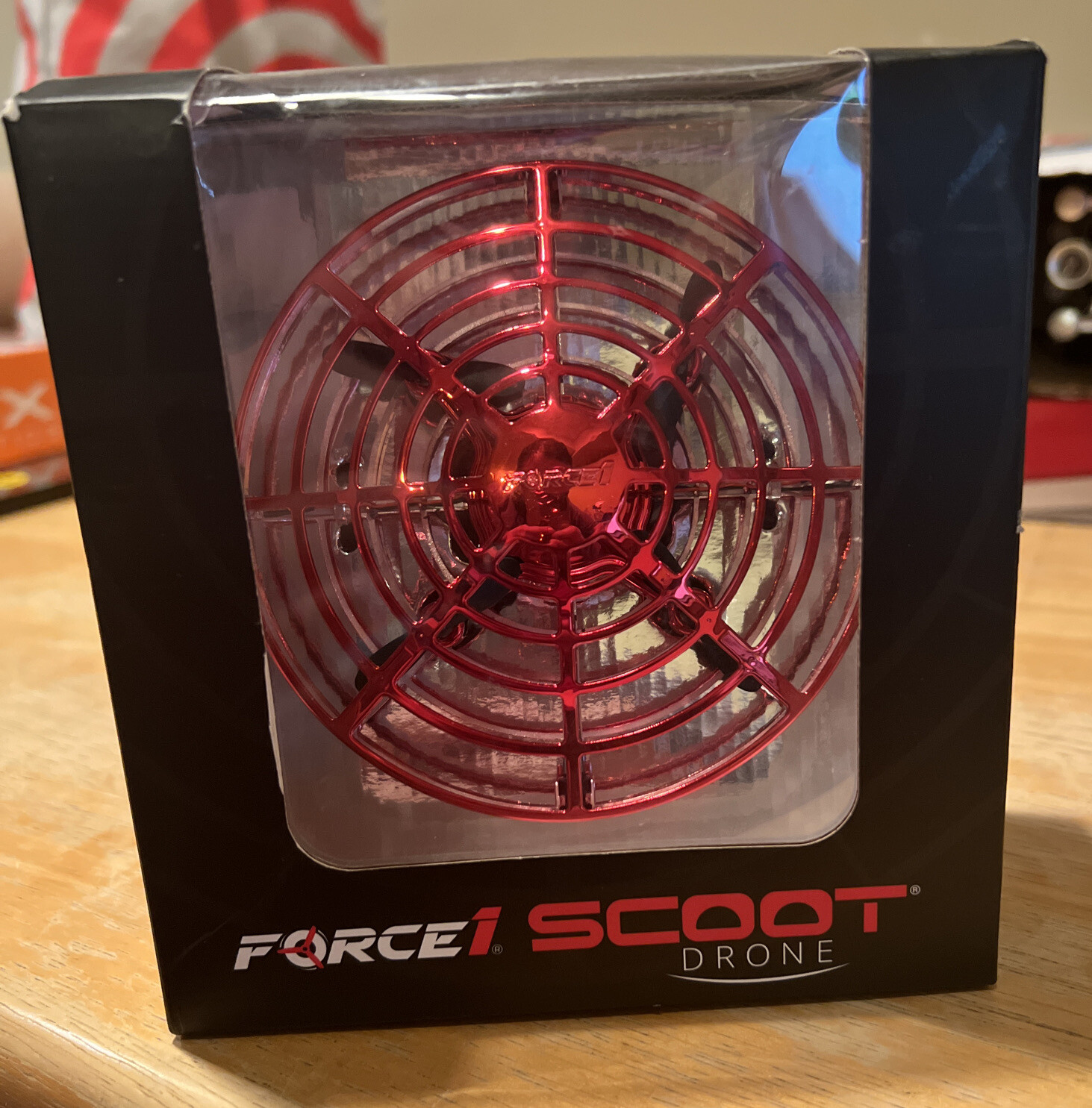 FORCE 1 SCOOT Drone Red NIB Hands Free Fun LED's - Open Box
