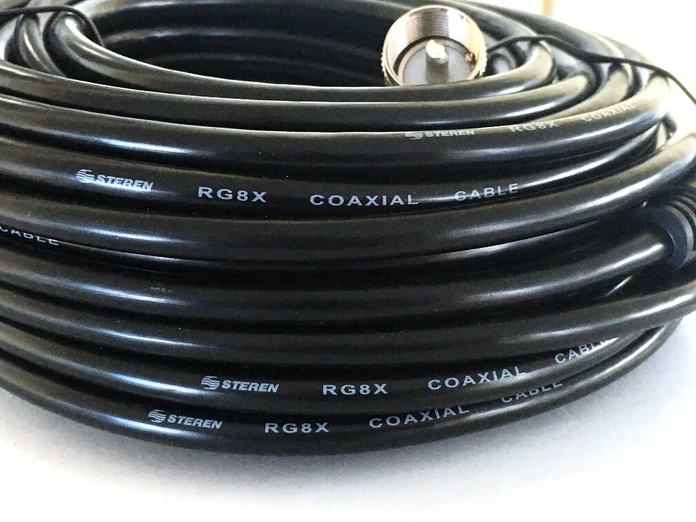 NEW 50 ft RG8X coaxial coax antenna cable UHF male PL-259 connectors ham radio