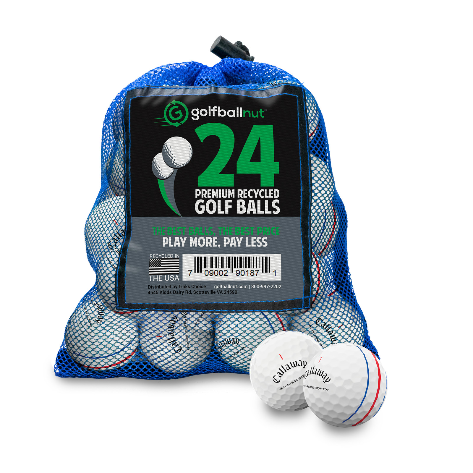 Golf Ball Nut Used Callaway Chrome Soft Triple Track Golf Balls Near Mint w/ Bag
