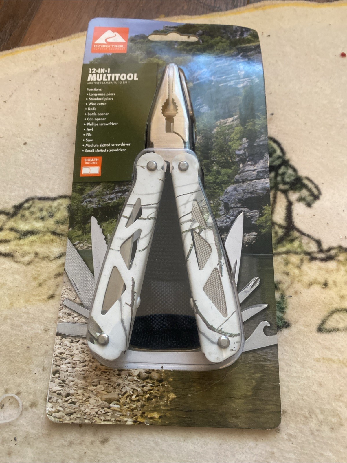 Ozark Trail 12-In-1 Multi-Tool Pliers Knife Saw w/ Sheath - New