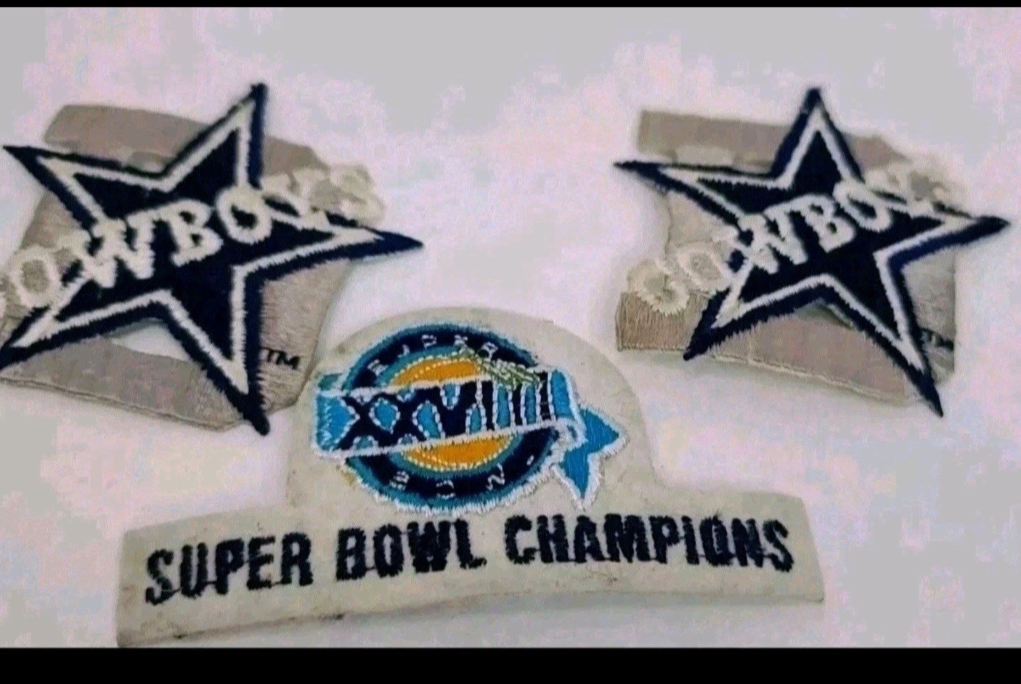 Embroidered Football Dallas Cowboys Patches Lot Of 3 Vintage Unused