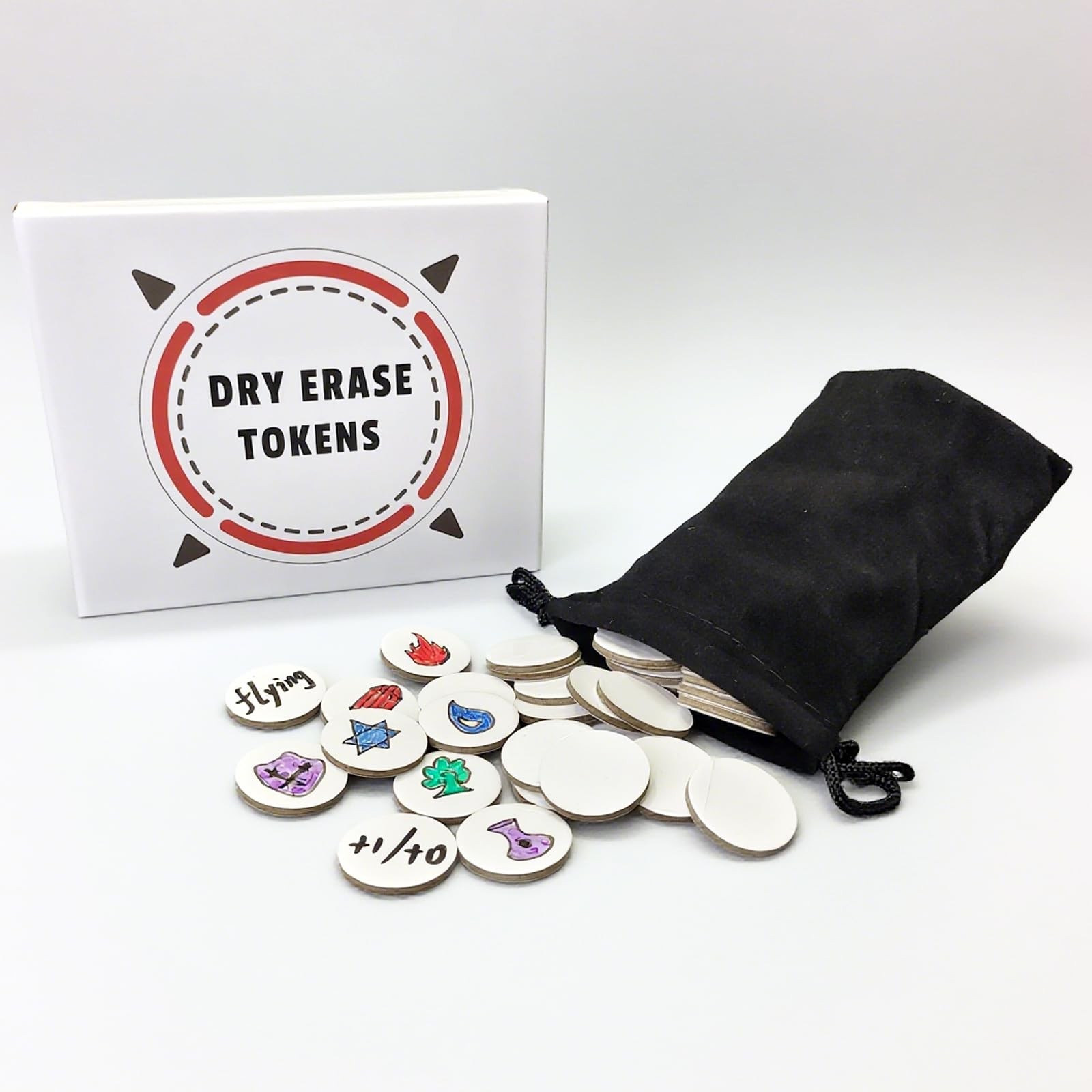 Reusable Dry Erase Tokens - 80-Piece Double-Sided Whiteboard Kit for RPG, Tab...