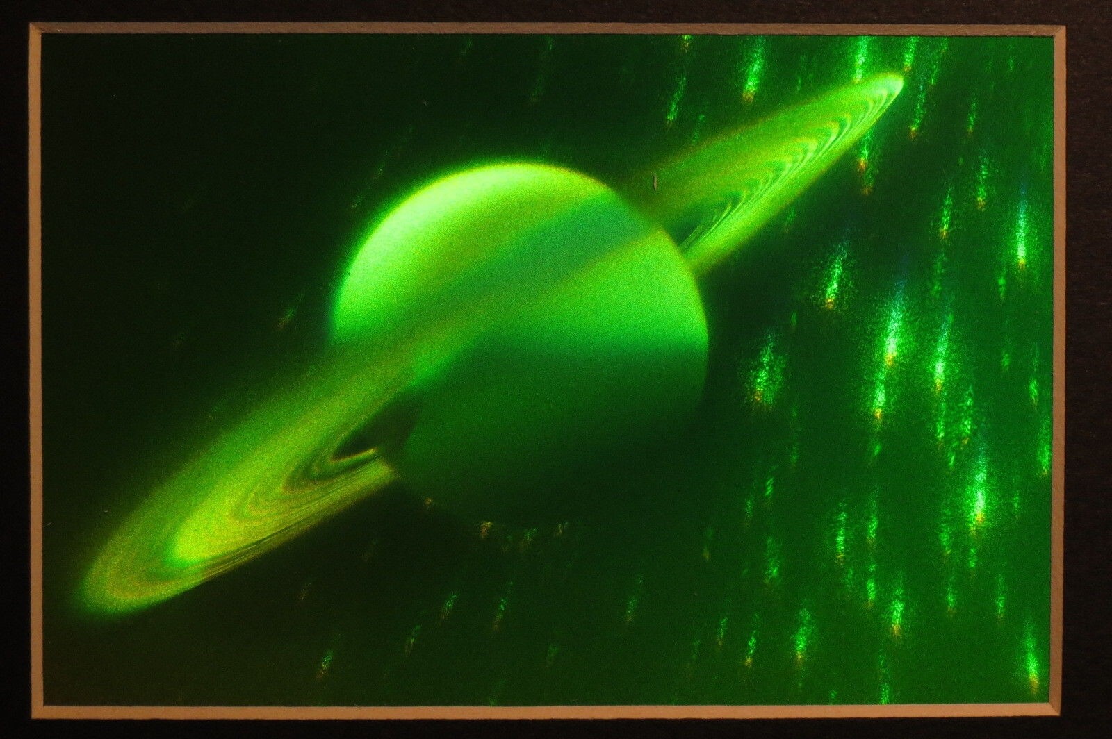 2 PIECES of SATURN 3D Matted Hologram, Collectible