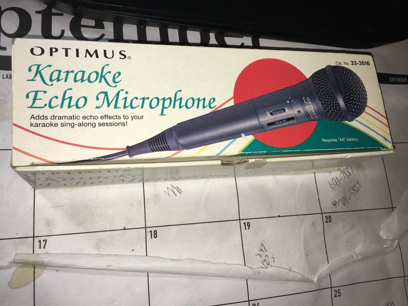 Karaoke Echo Microphone RadioShack 33-3016 Optimus Uni-directional Dynamic NEW
