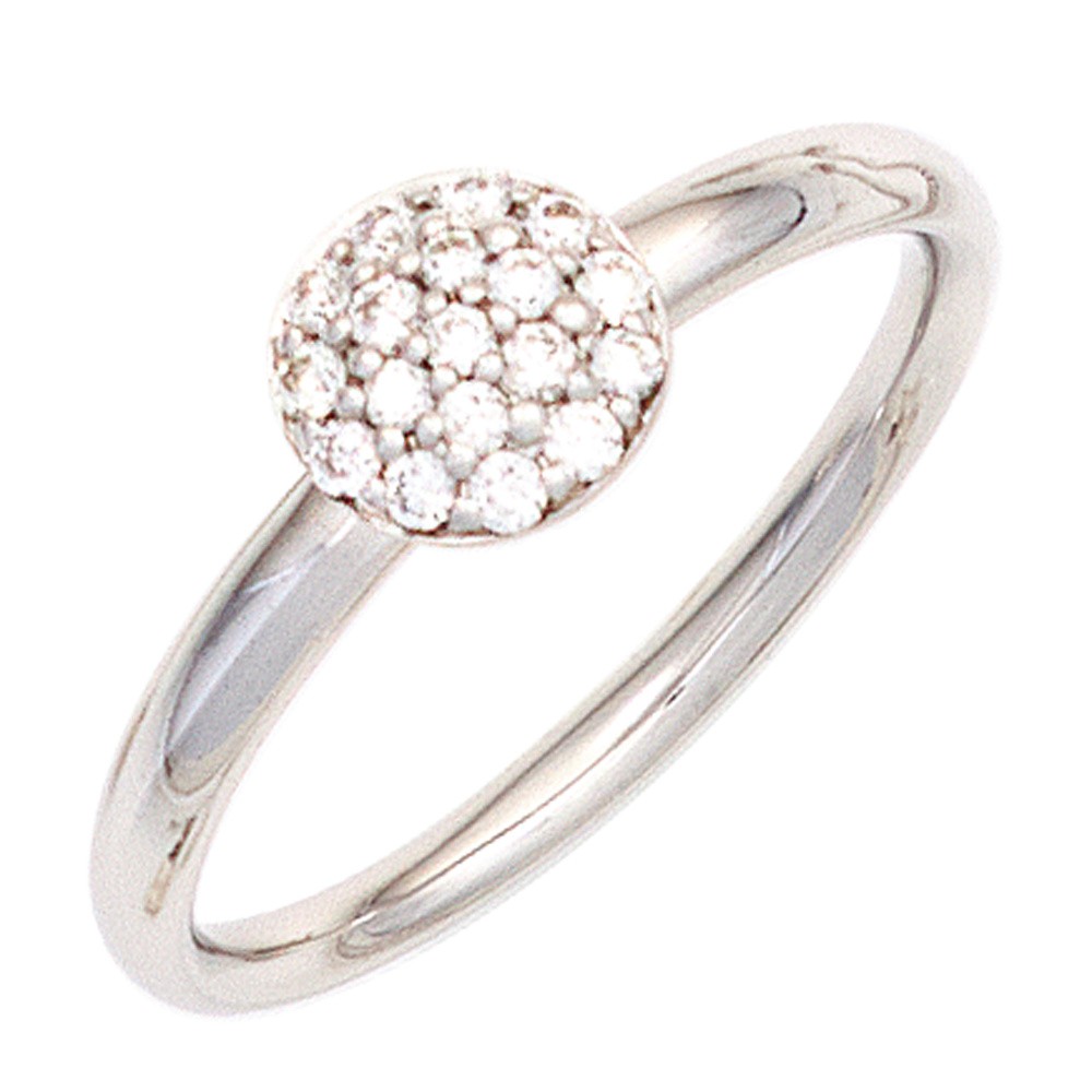 Jobo ladies' ring 585 gold White gold 18 diamonds brilliant 0.20ct. white gold ring R