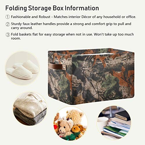 Rectangular Storage Basket Forest Tree Camouflage Collapsible Storage Cubes O...