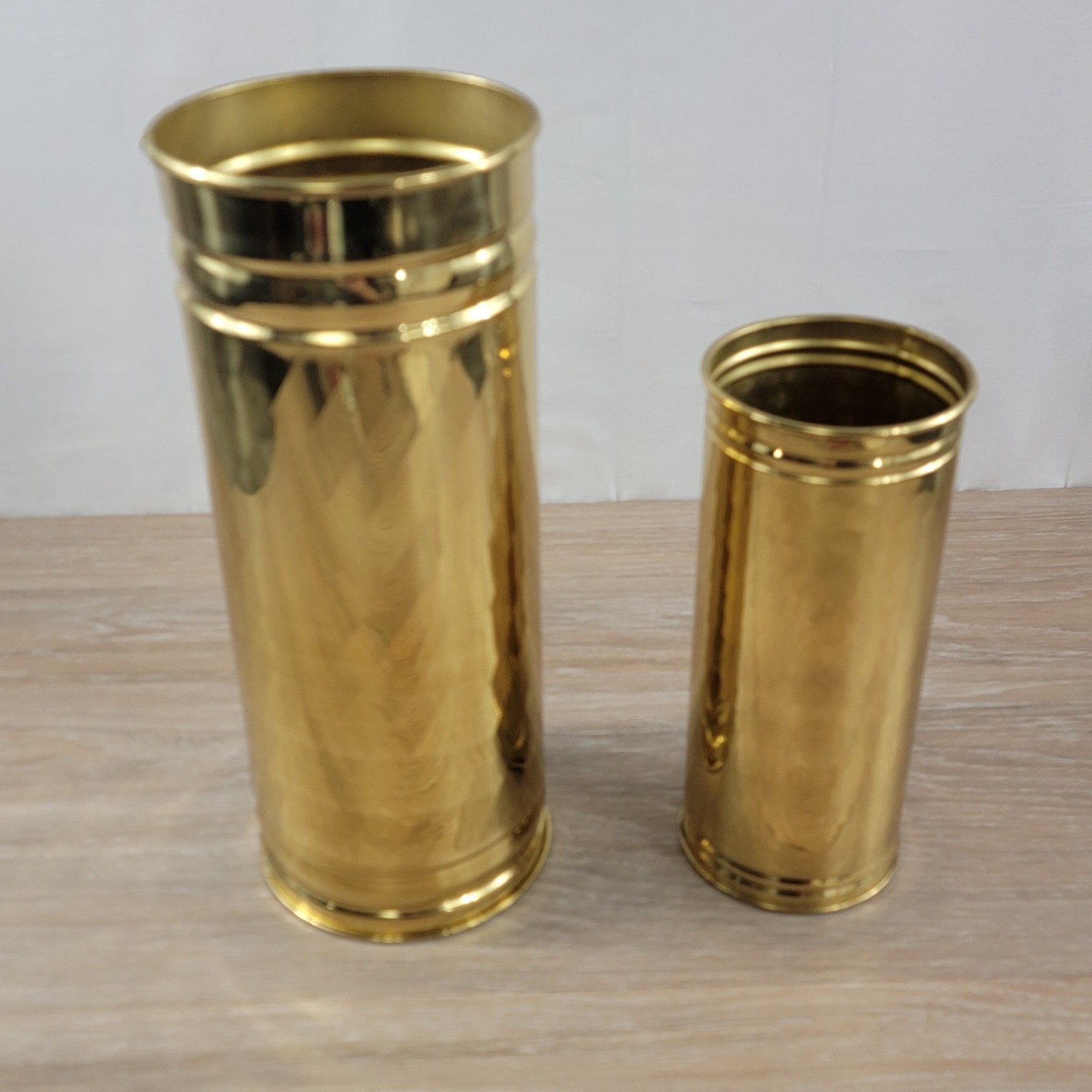 Bristol Brass Set of 2 Brass Buckets 5 x 12 and 3 75 x 9