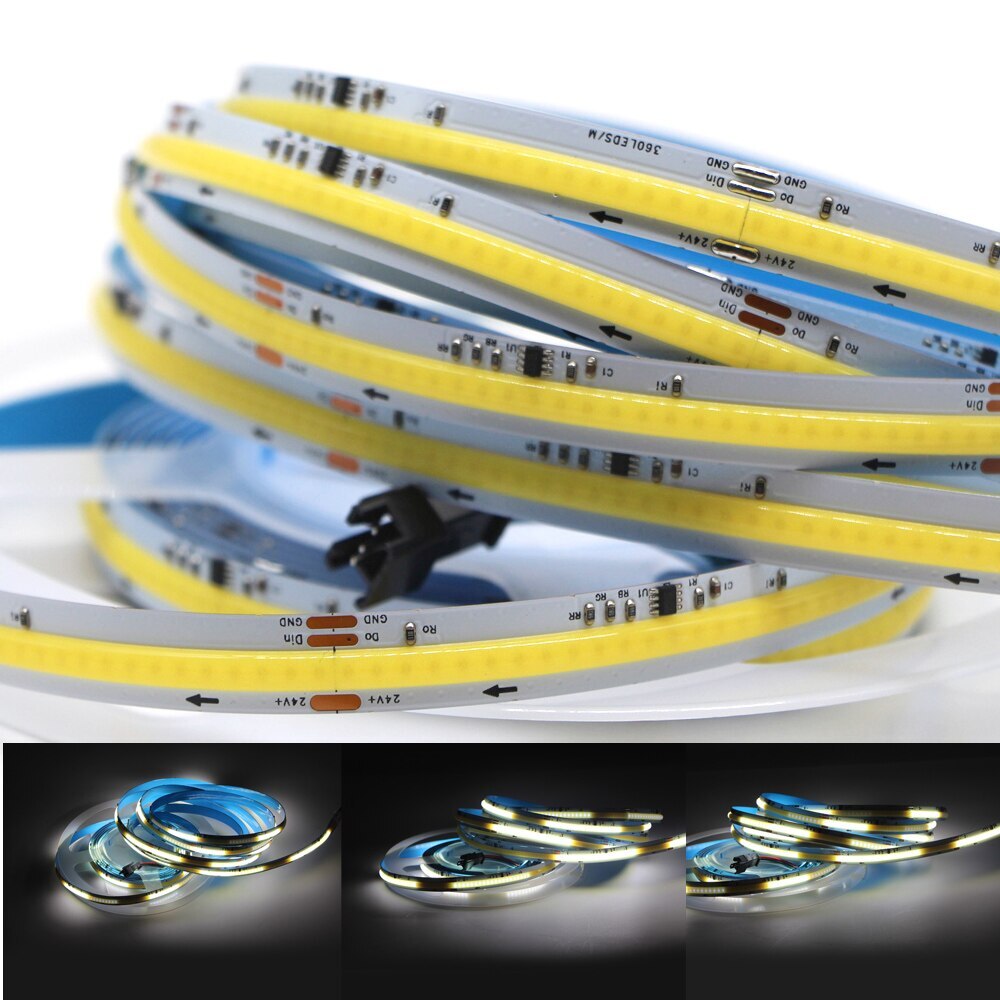 COB LED Strip Light Flexible Pixel Addressable Flowing Light 360LED/m Room Decor