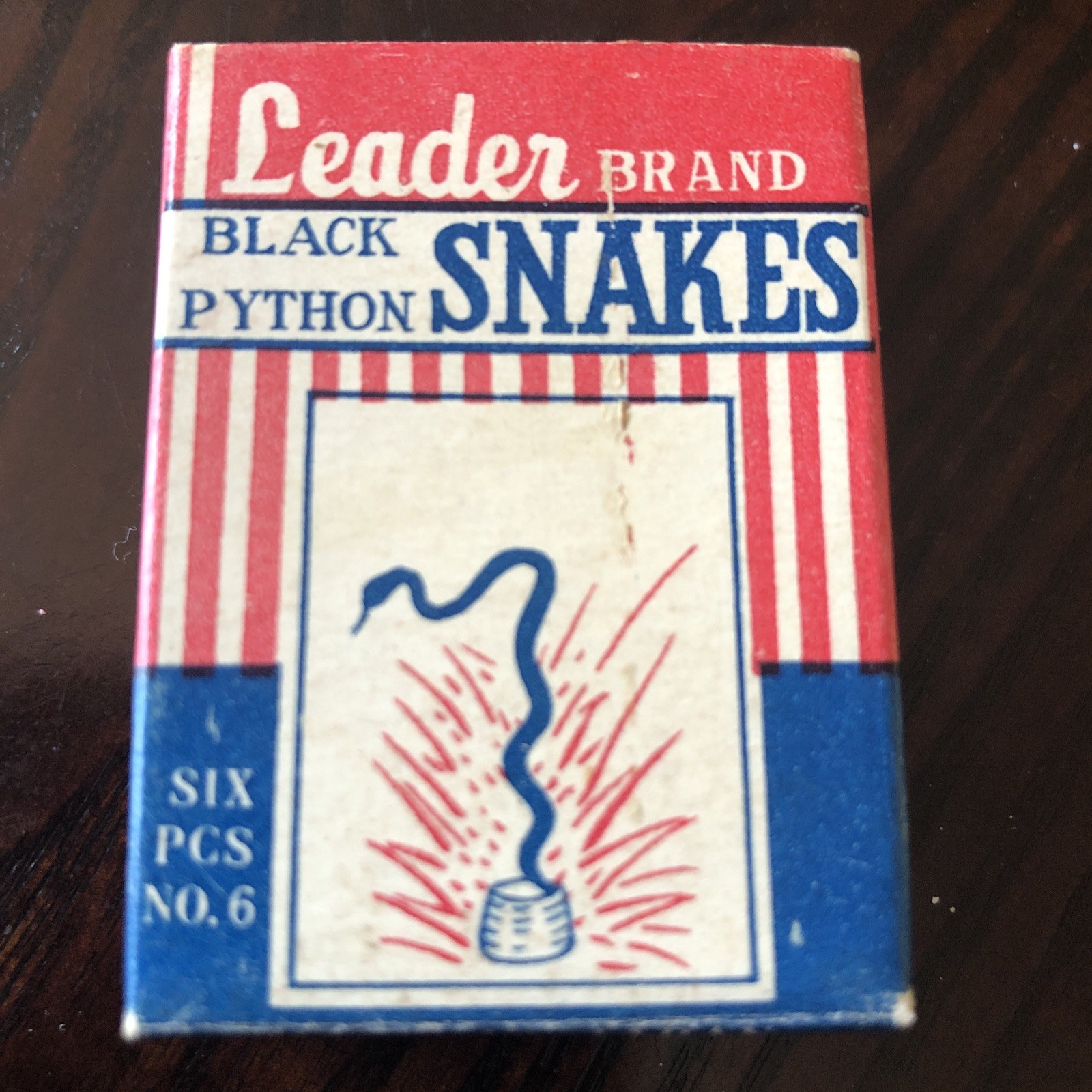 Vintage Leader Brand Black Snakes Python 1950s Japan 4th of July Set 6 Sealed