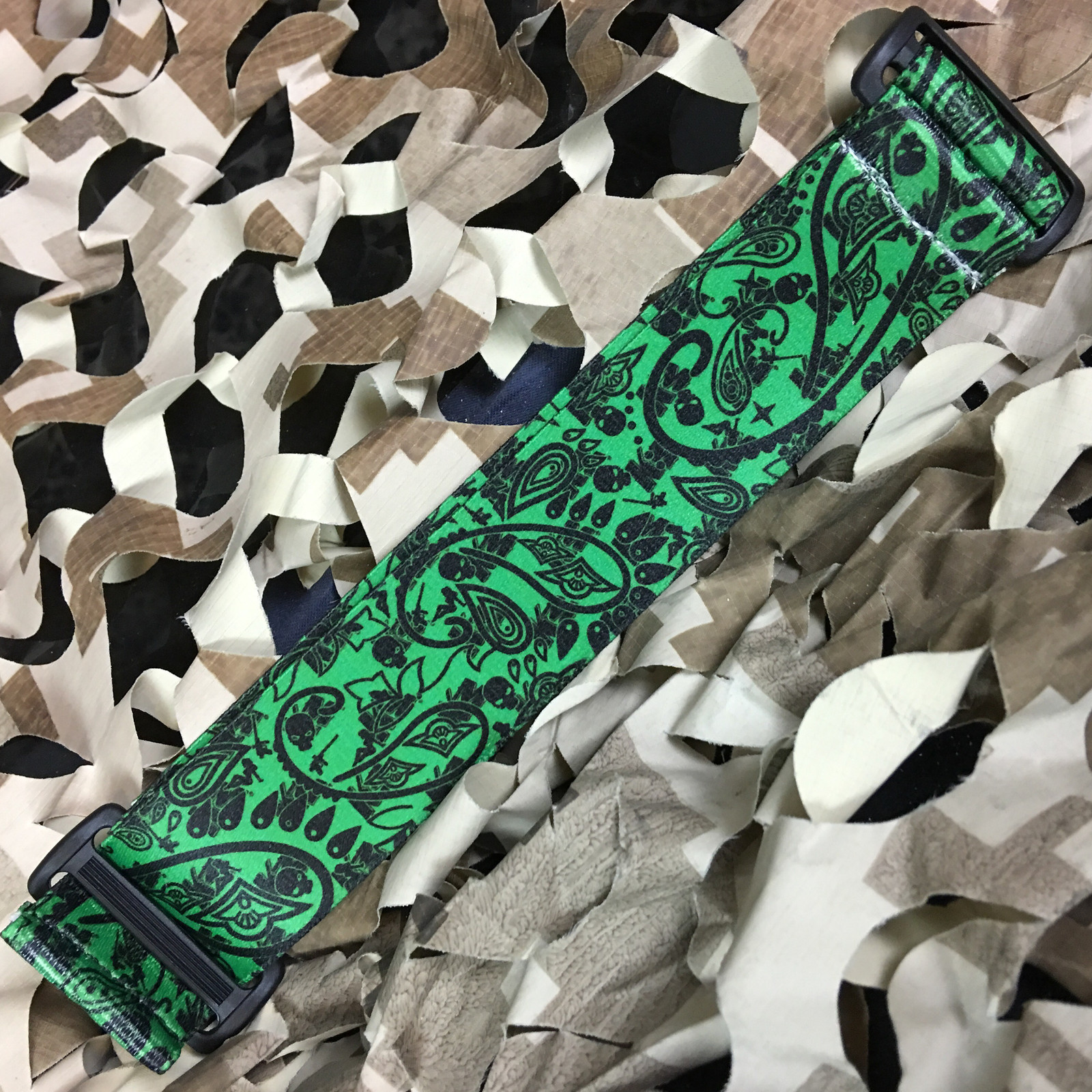 NEW KM Paintball Universal Mask Goggle Strap - 09 Green Bandana