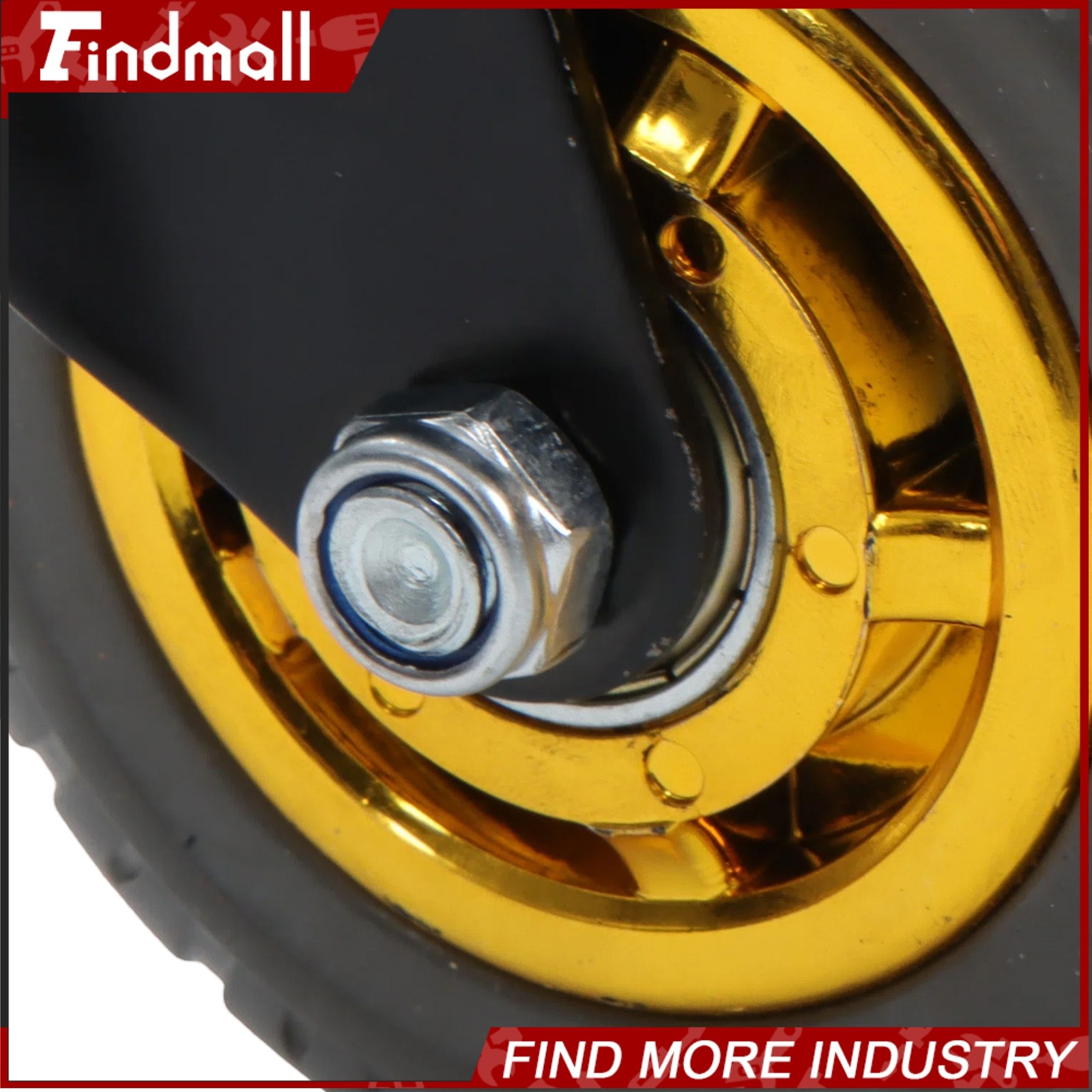 Findmall 4 Pack Universal Casters Rubber Non-Marking 4" Swivel Casters Wheels
