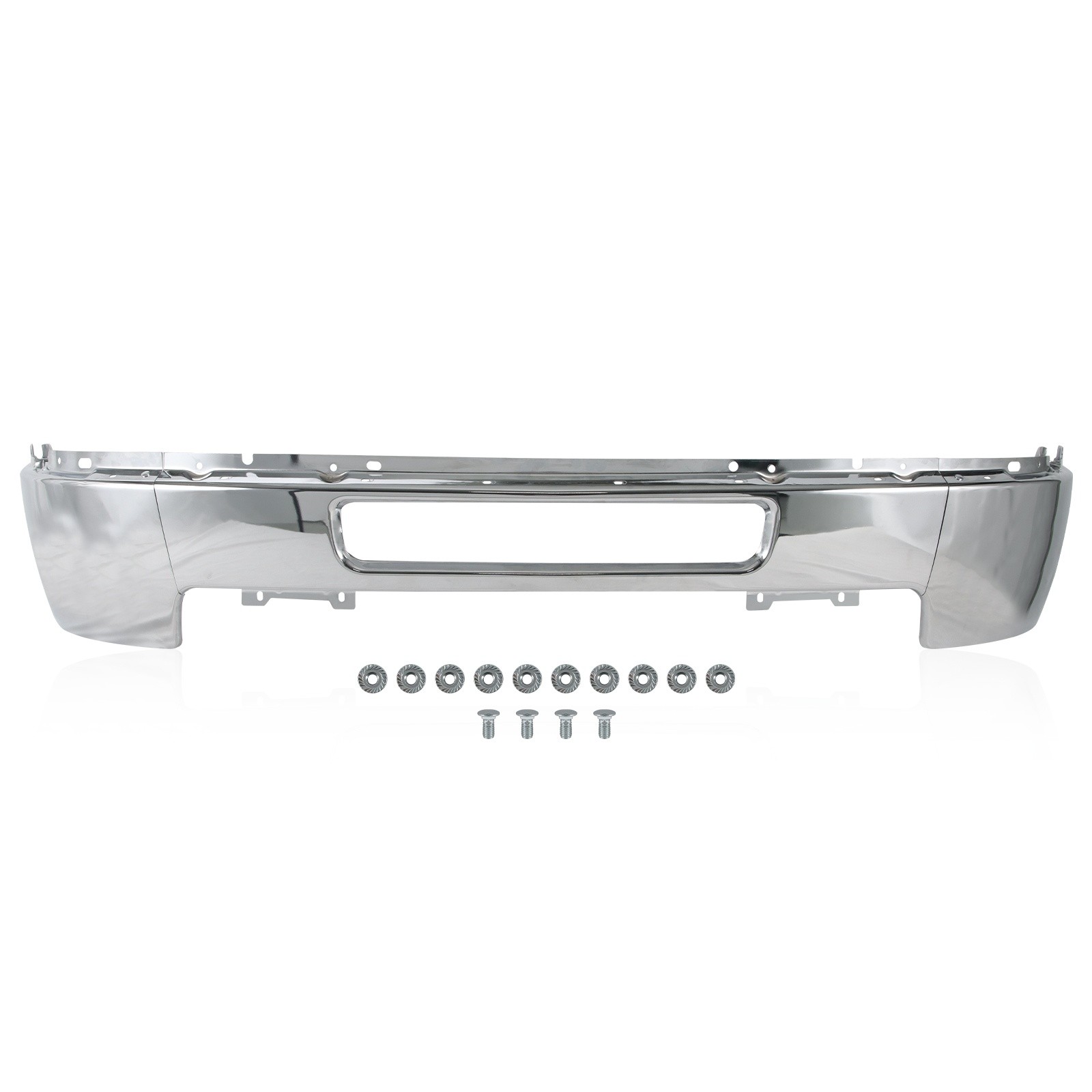 Chrome Front Bumper Face Bar Fit Silverado 2500 HD 3500 HD 2011-14 W/O Fog Holes