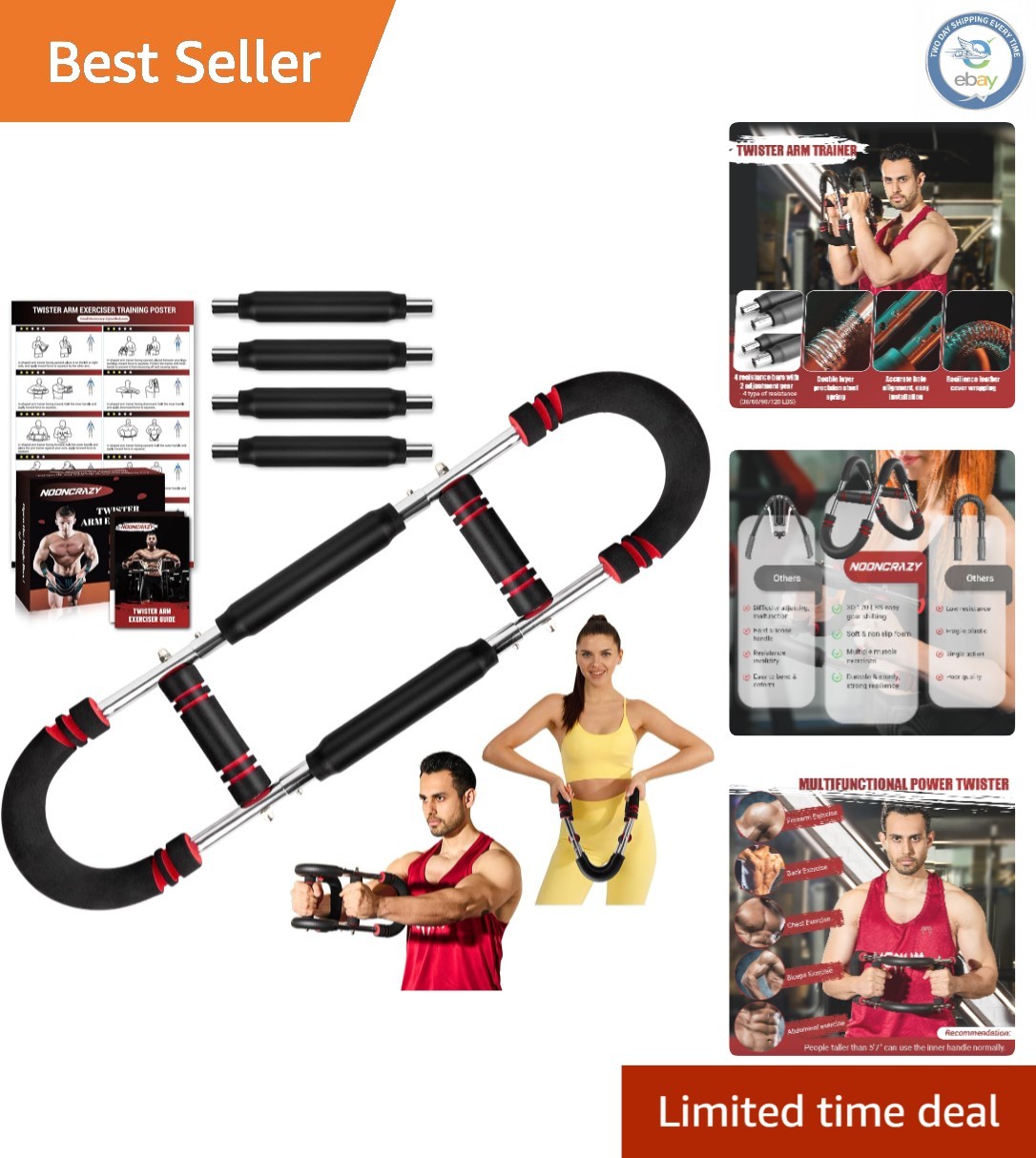 Multi-Function Twister Arm Trainer for Men & Women - 30-120 lbs Power Equipment