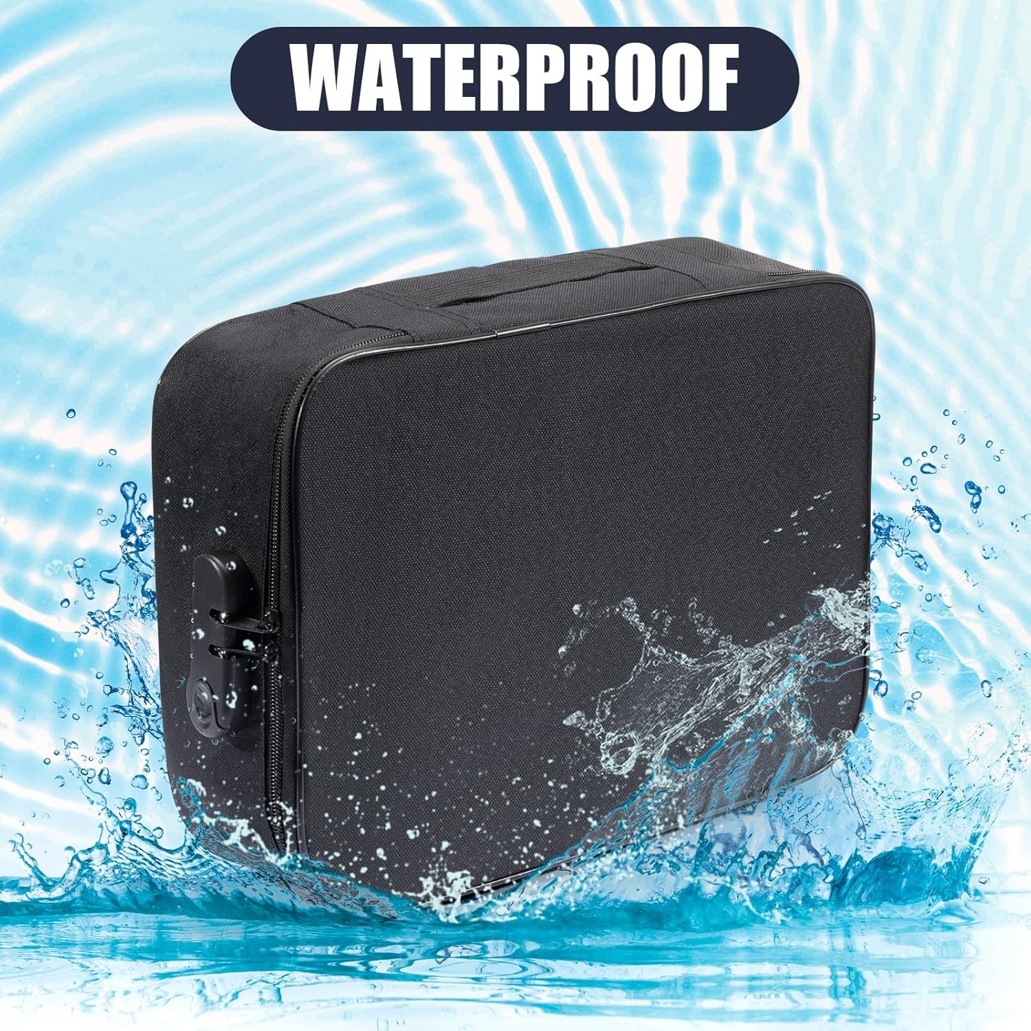 Fire Proof Waterproof Document Box with Lock File Storage Organizer Box Safe Bag