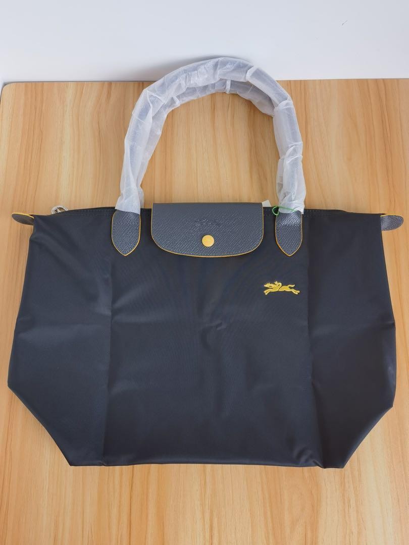 Longchamp L Folding Tote Gray Nylon Women New