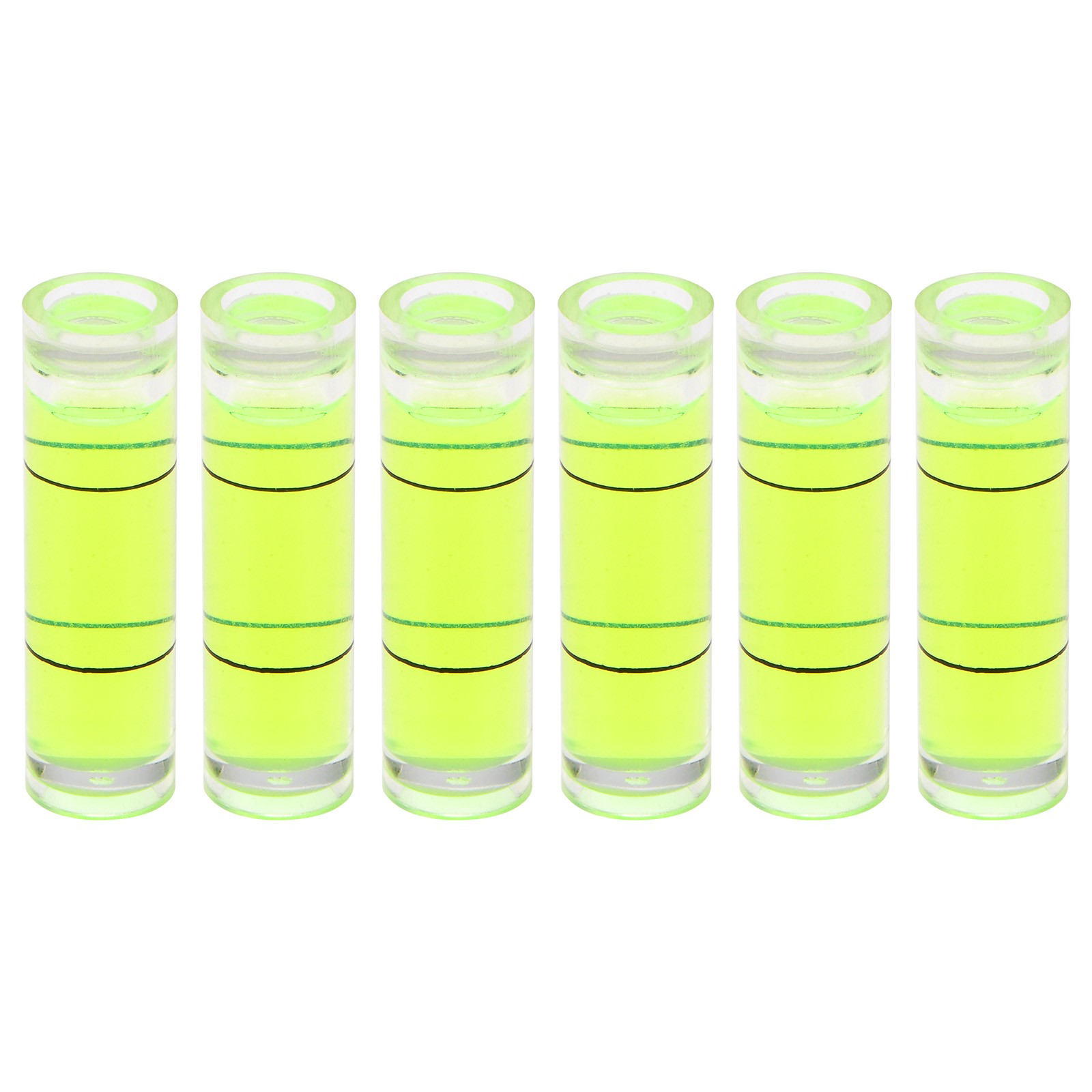 6pcs Small Cylindrical Bubble Level Vials 10x35mm Levels Measuring Tools