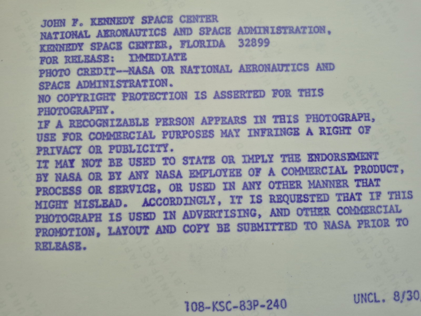 Original NASA Electrical Storm Lightning Pad 39A STS-8 Space Shuttle MIMEOGRAPH