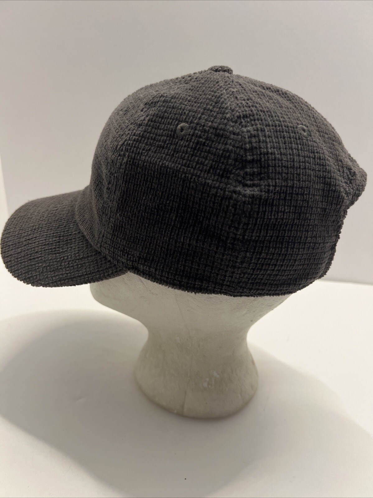 Gray Corduroy Solid Check Hat Cap Strap Buckle American Needle Carbon 2 Cobalt
