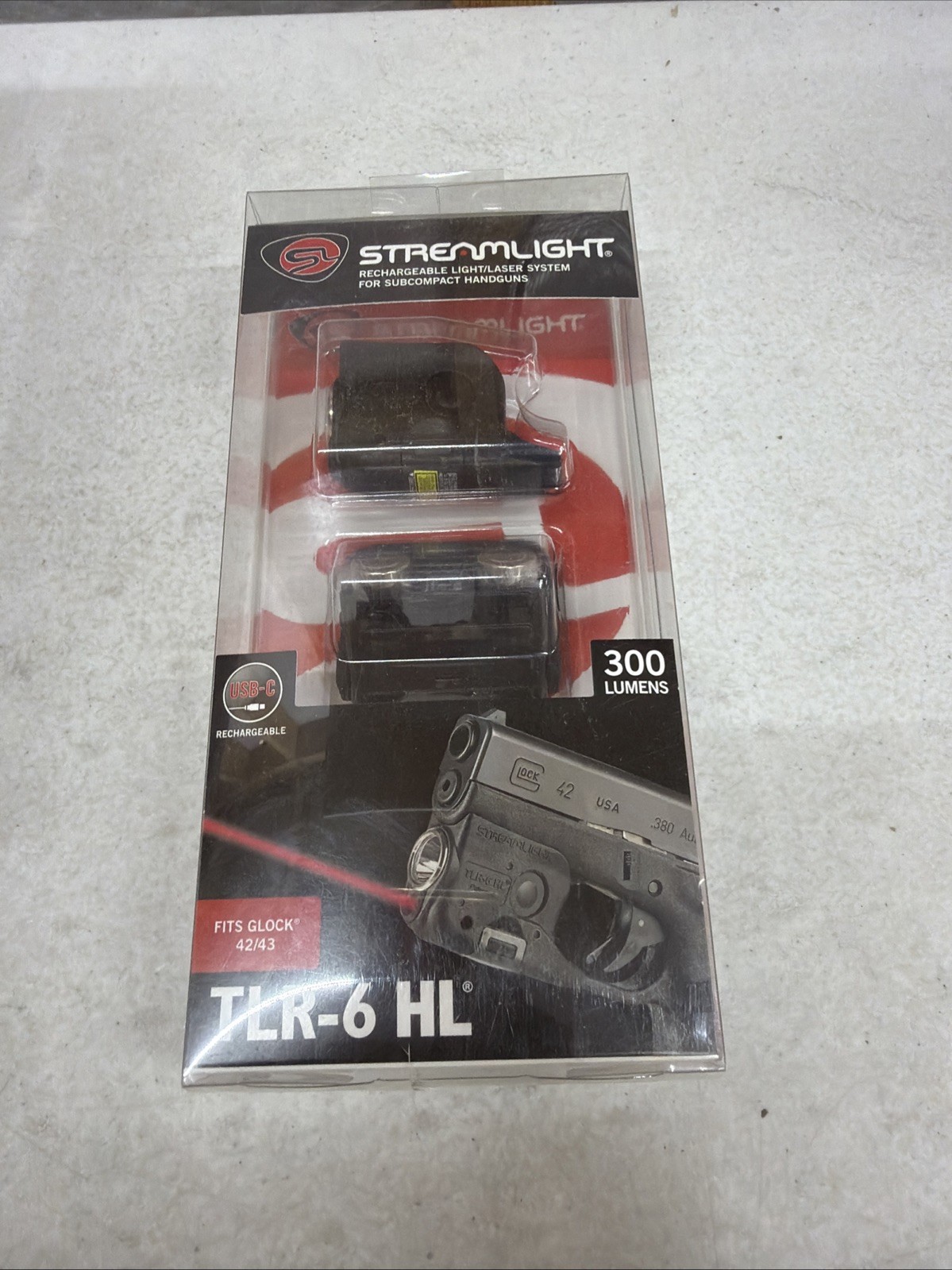 Streamlight TLR-6 HL Tactical Light Red Laser 300 Lumen Black for Glock 42/43