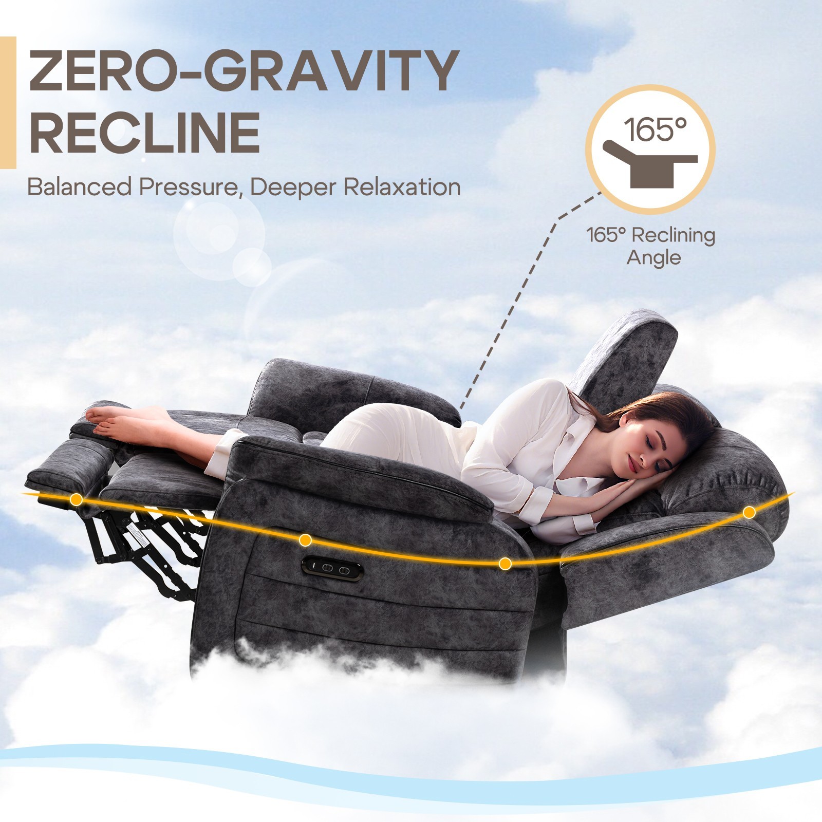 Zero Gravity Power Reclining Loveseat with Adjustable Headrest, Power Loveseat