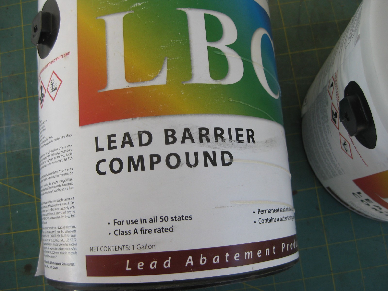 Fiberlock Lead Barrier Compound, Two Gallons, Lead Abatement Product.
