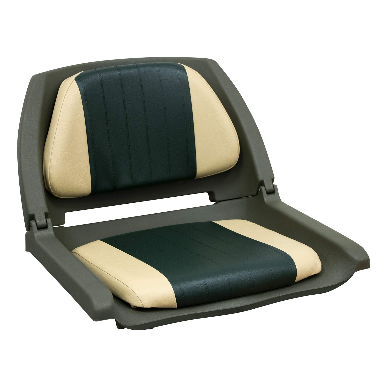 8WD139LS-011 Molded Fishing Boat Seat with Cushion Pads, Green Shell, Green/S...
