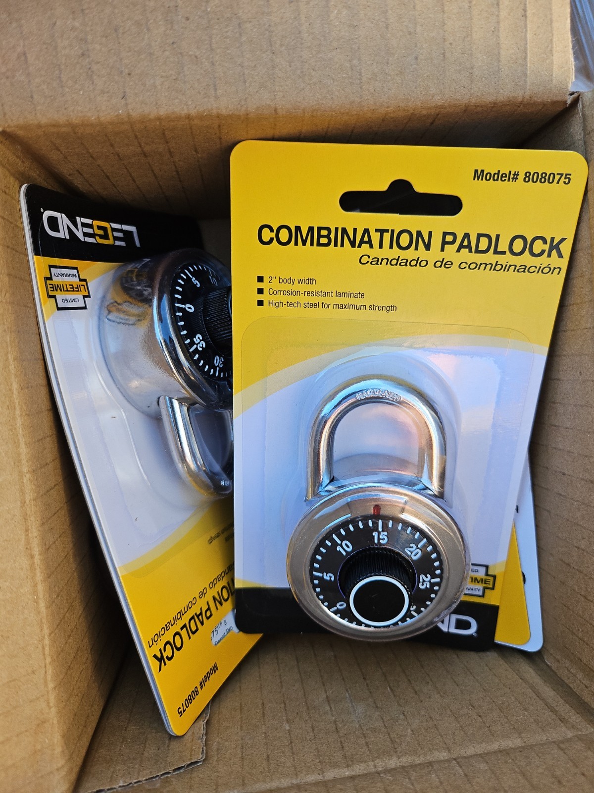 Legend Combination Padlock 2" Body (808075) Box Of 5
