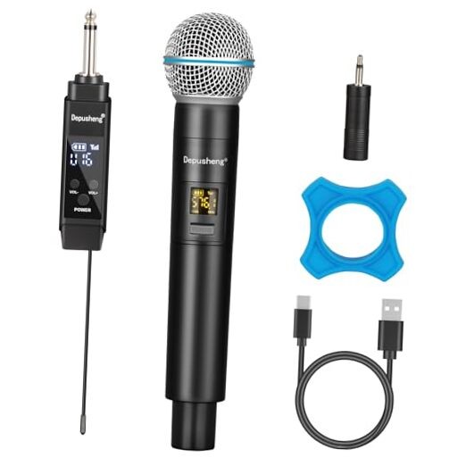 Wireless Microphone,Professional Dual Handheld Cordless Dynamic Mic S1 PRO