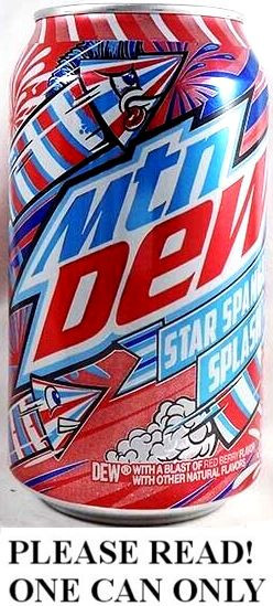 Mountain Dew Star Spangled Splash Red Berry FULL NEW 12oz Can USA 2024 Ltd Edt'n