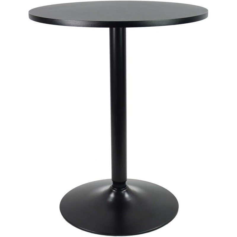 Stylish Round Pub Table Durable MDF Steel Compact Space Saving Easy Assemble New