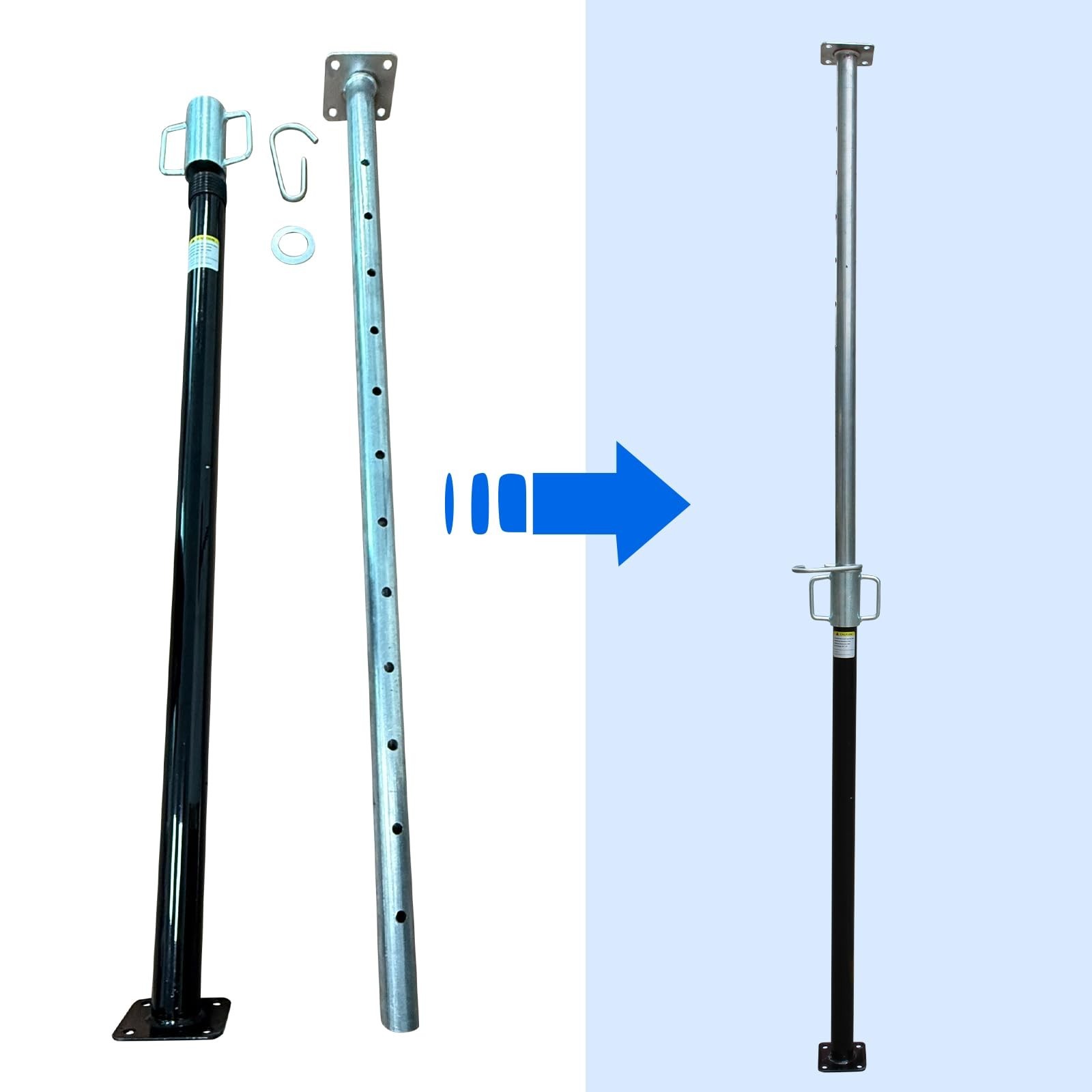 2 Pack House Floor Jack,Adjustable Support Beam Basement Jack, 55"-94" Height...