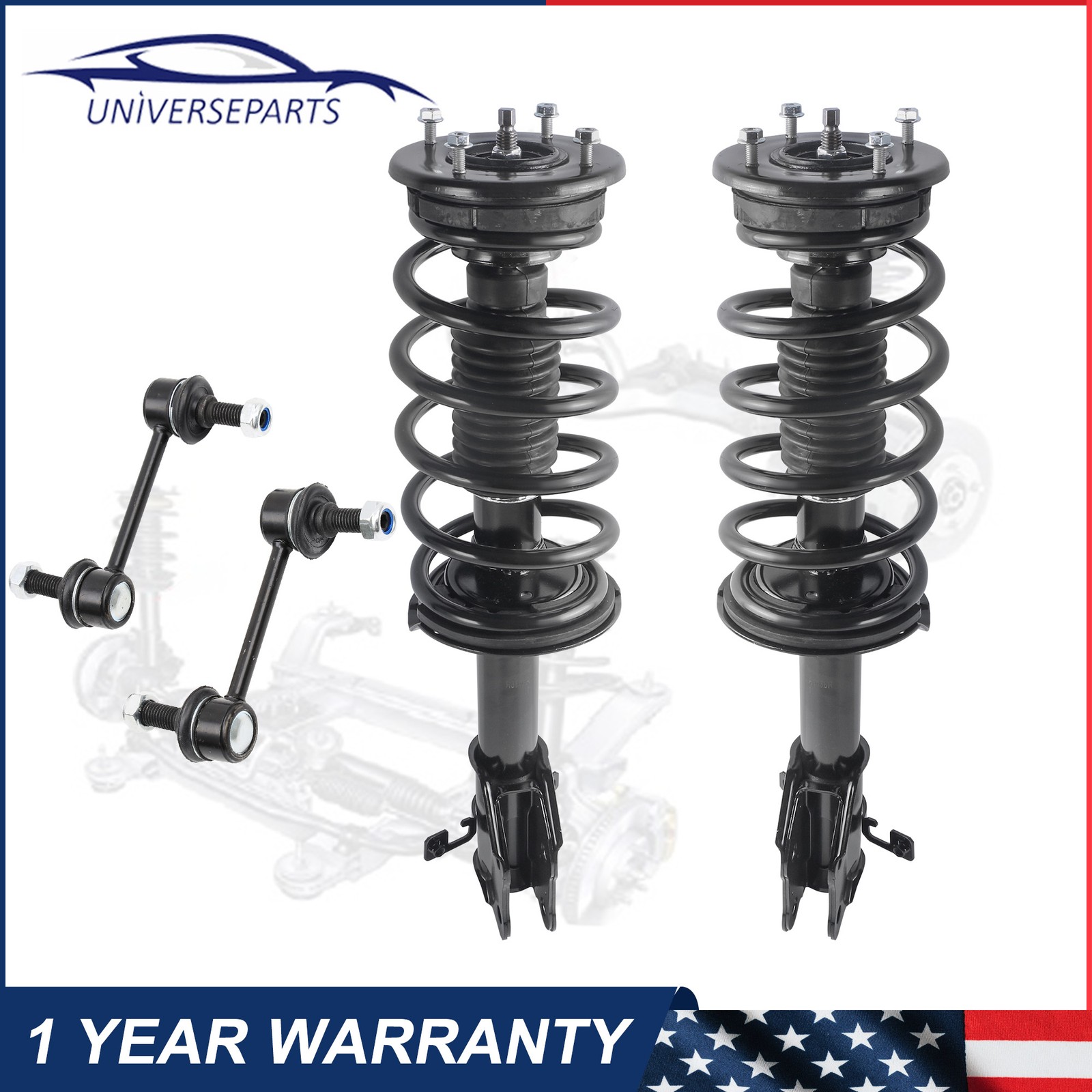 Front Struts Shocks&Sway Bars 172889 For 2011-2014 Ford Edge 2011-15 Lincoln MKX