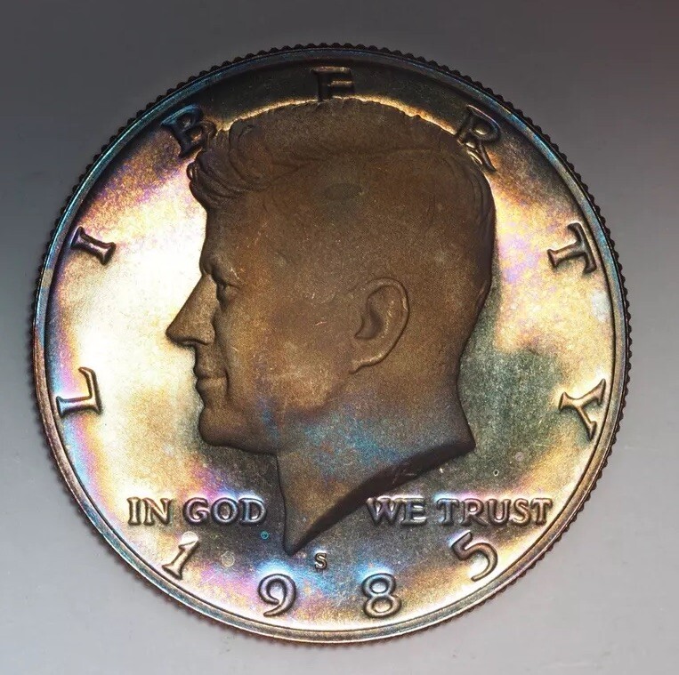 1985 S, Kennedy, Proof, Monster Toning, Uncirculated, BU, 🛎️🛎️VIDEO🛎️🛎️