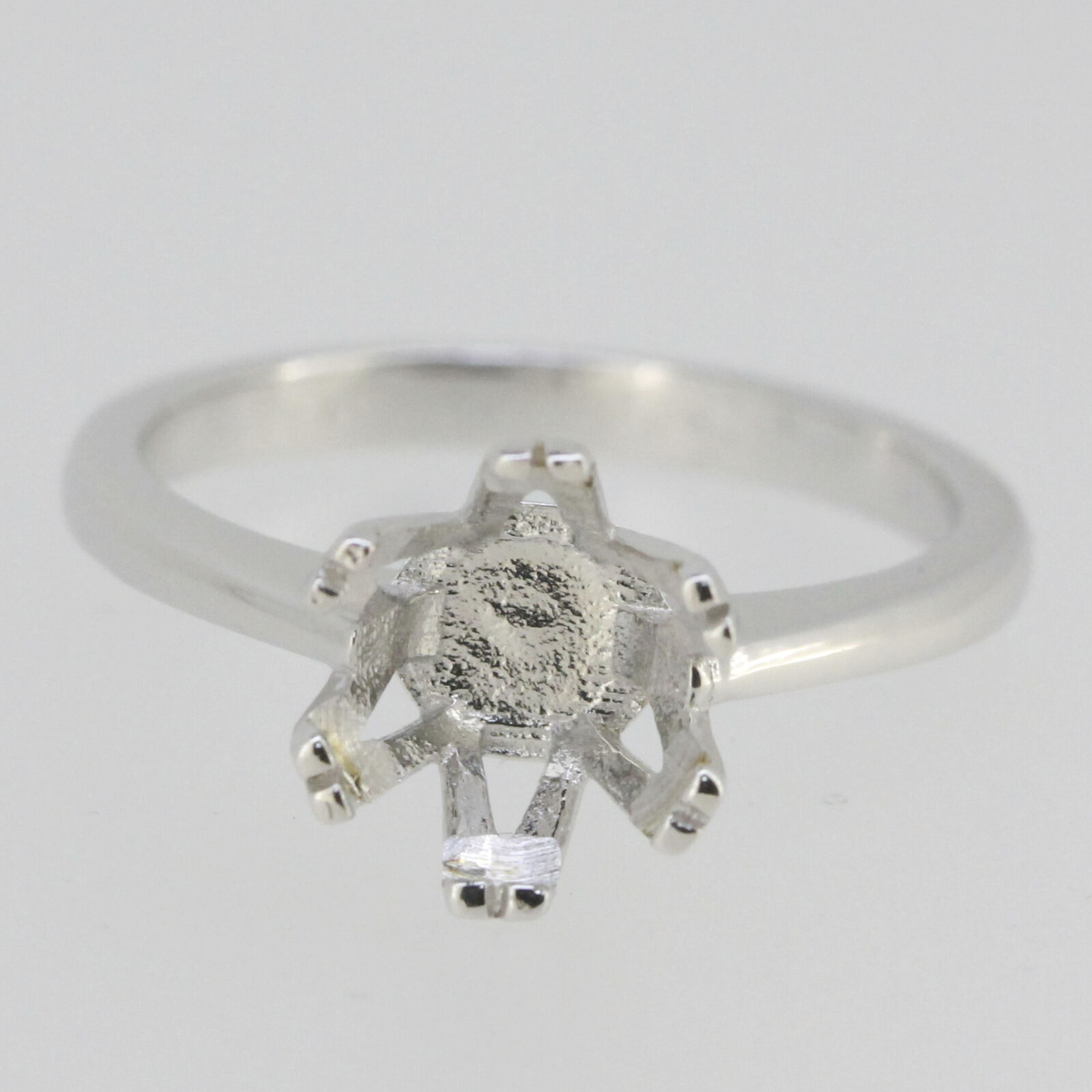 Sterling Silver Semi Mount Ring Setting RD 8x8mm Topaz