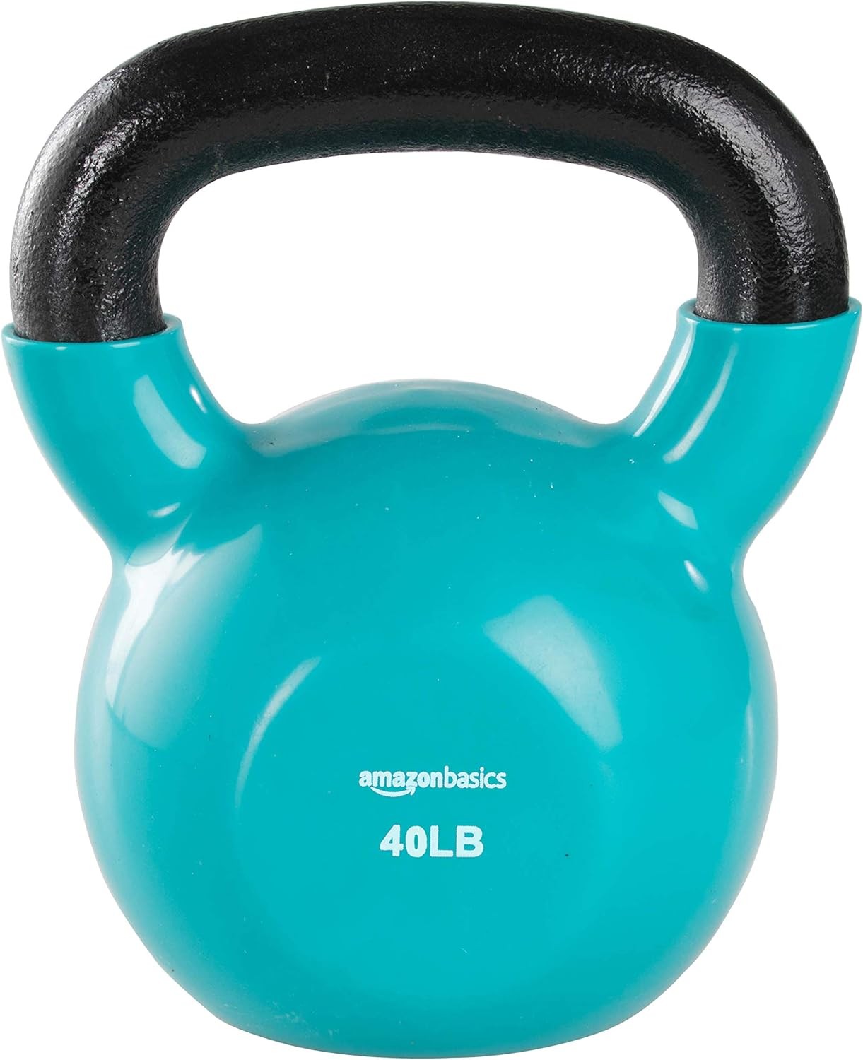 Vinyl Coated Cast Iron Kettlebell, 40 Lbs Amazon Basics, Blue