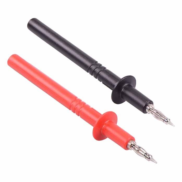 Pair Red + Black 4mm Test Probe Connector Multimeter
