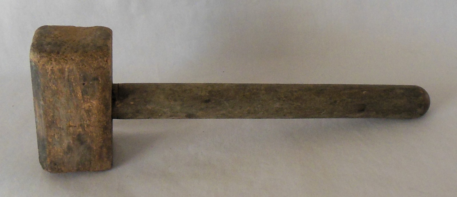 Primitive Vintage Small Rectangular Wood Mallet 8¾ Inches