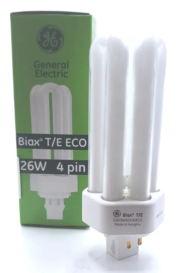 GE Biax T/E Eco 26W CF Compact Fluorescent Bulb 4 Pin F26TBX/835/A **LOT OF 5**