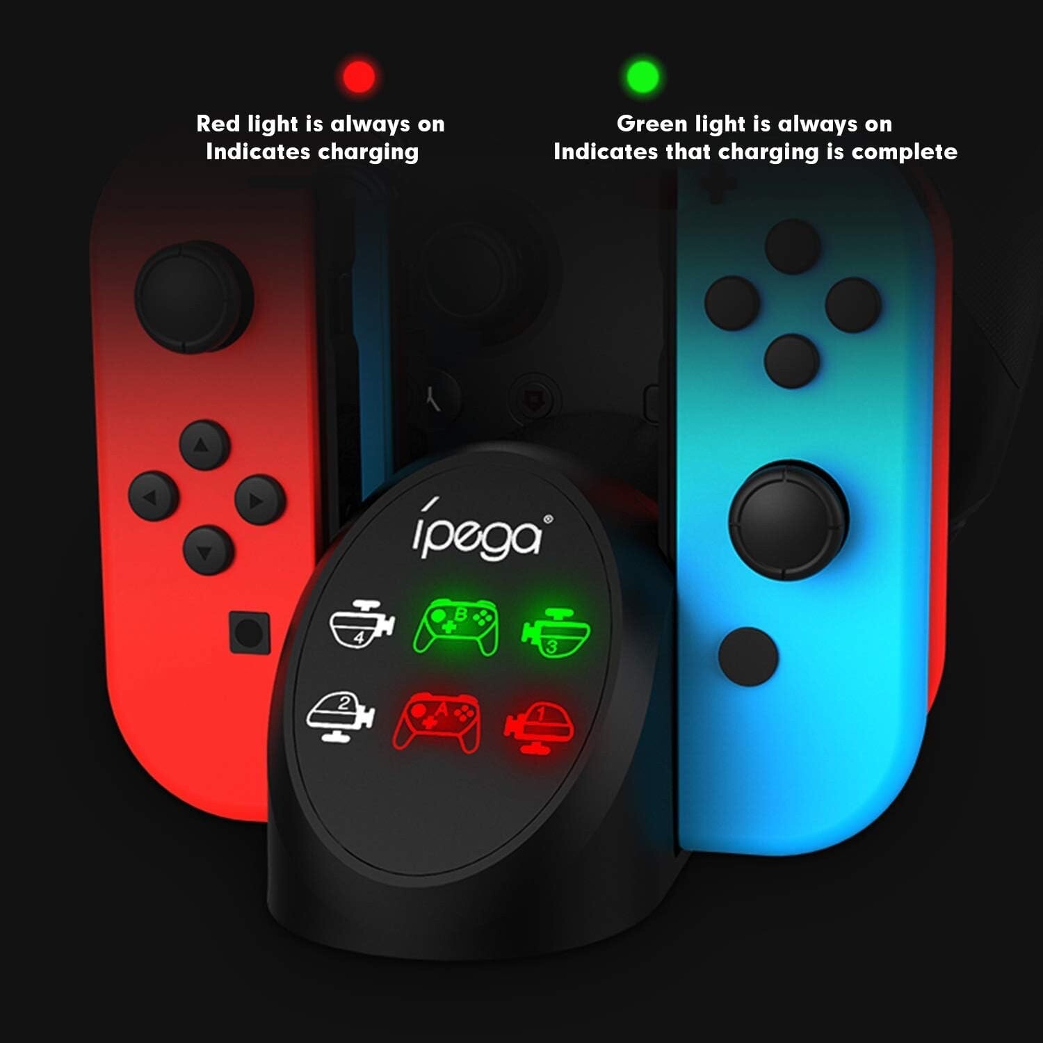 6in1 Nintendo Switch Charging Dock, Charging Station for Nintendo Switch Joy Con