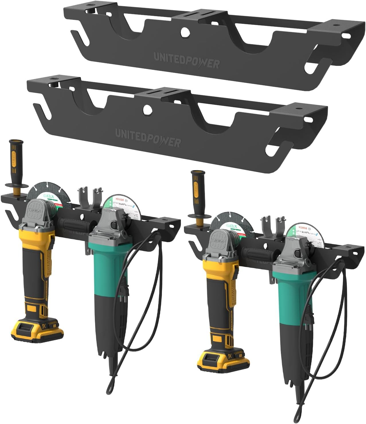Angle Grinder Holder - 4 Bay Angle Grinder Rack/Stand Storage Rack with Cord Han