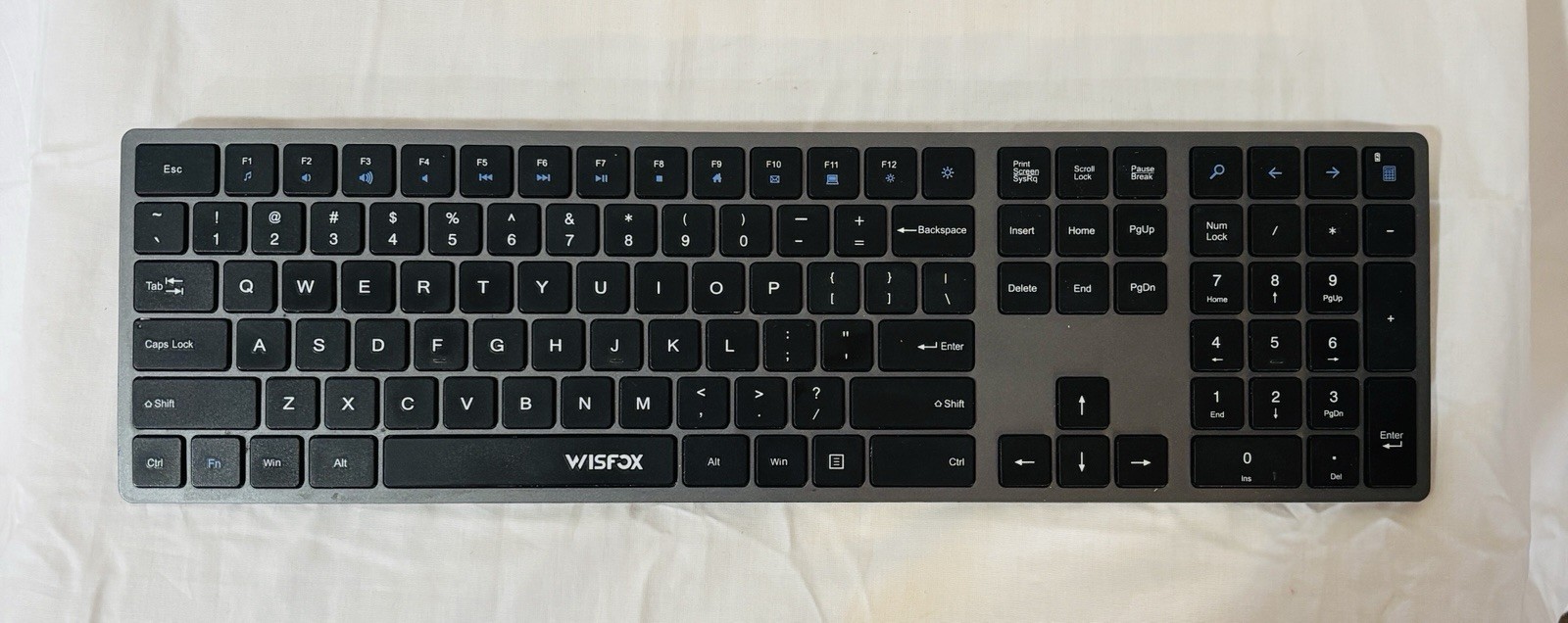 Bluetooth Keyboard Full Size W/ Dongle Tested And In Working Condition Wisdox