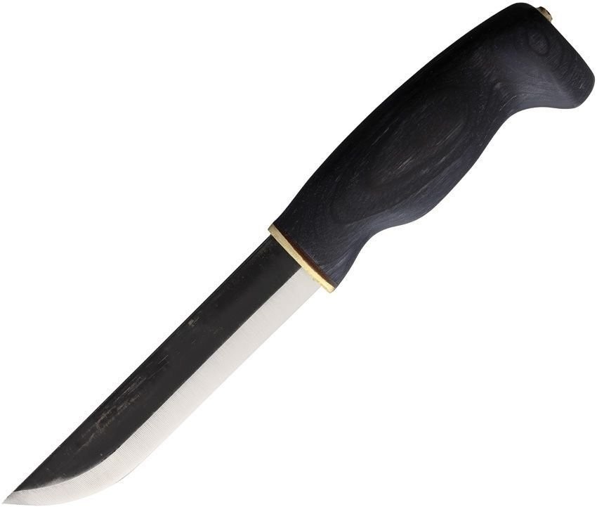 Wood Jewel Bearleuku Carbon Steel Blade Black Handle Fixed Knife - 23KL MU