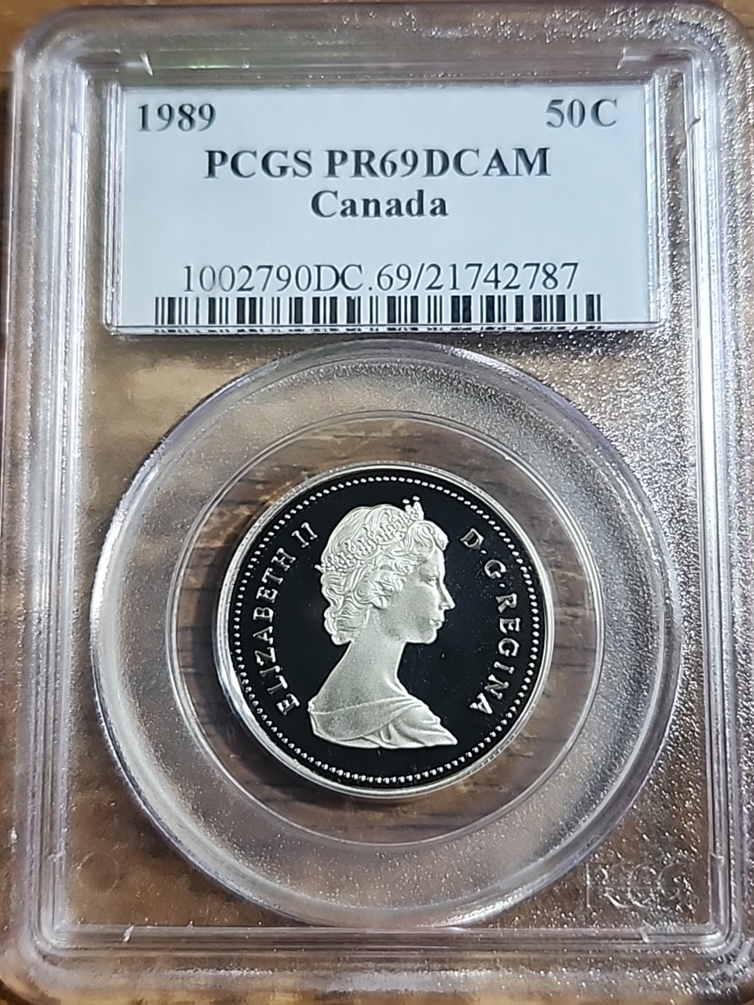 1989 Proof CANADA 50 CENTS Half Dollar PCGS PR69DCAM Free Shipping